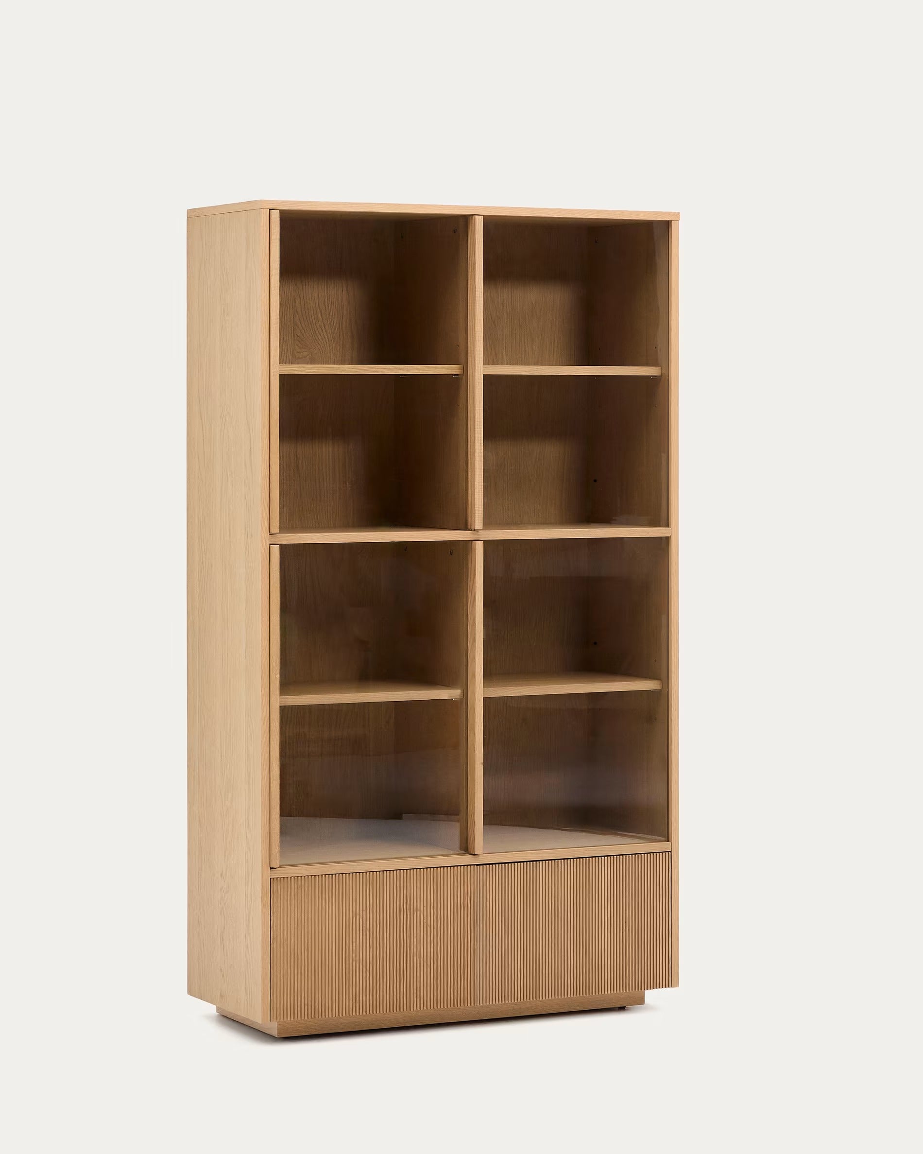 Helvine Oak Veneer Display Cabinet