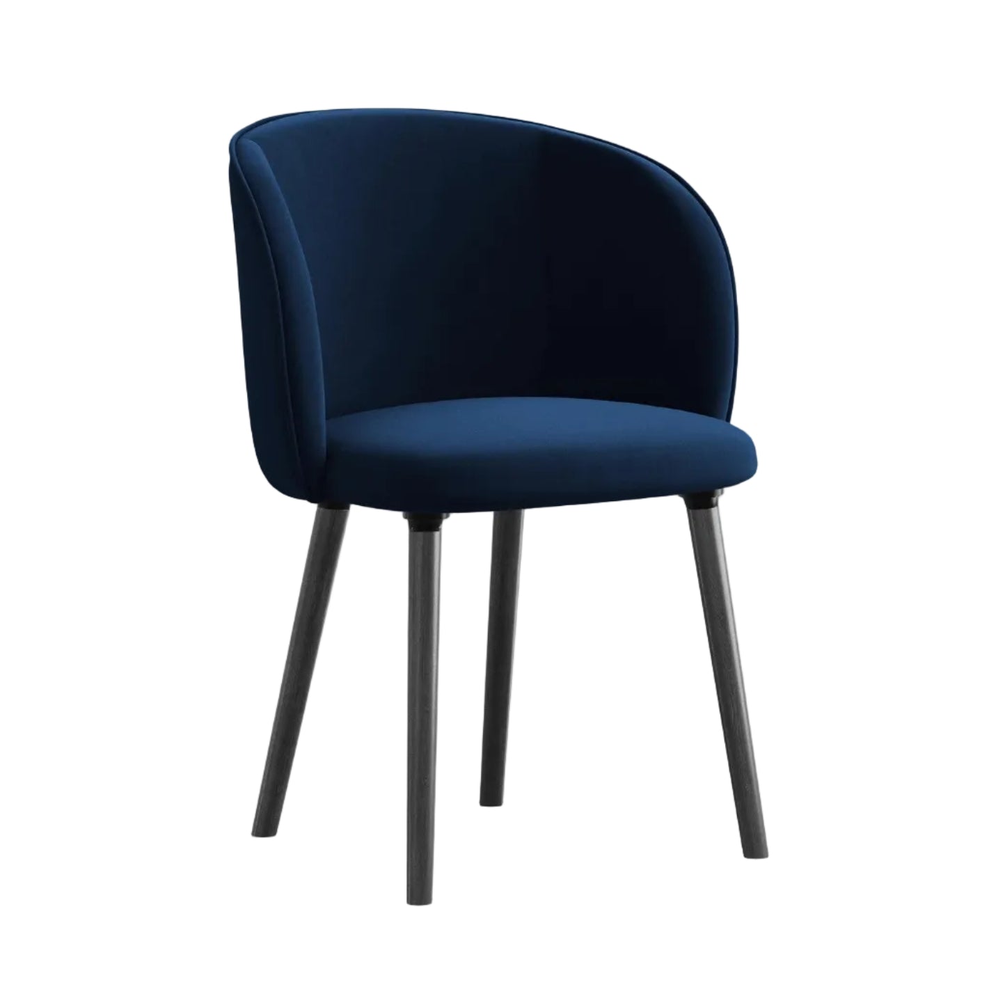 Velvet Chair MAIA Royal Blue with Black Oak Base