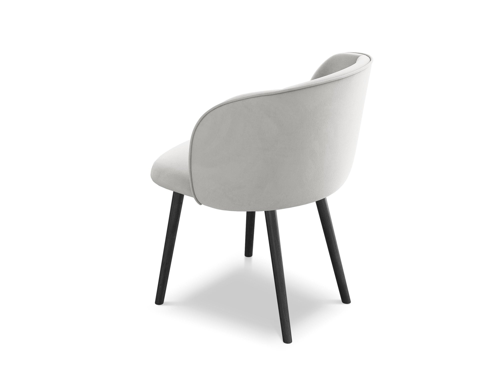 Velvet Chair MAIA silver with black oak base