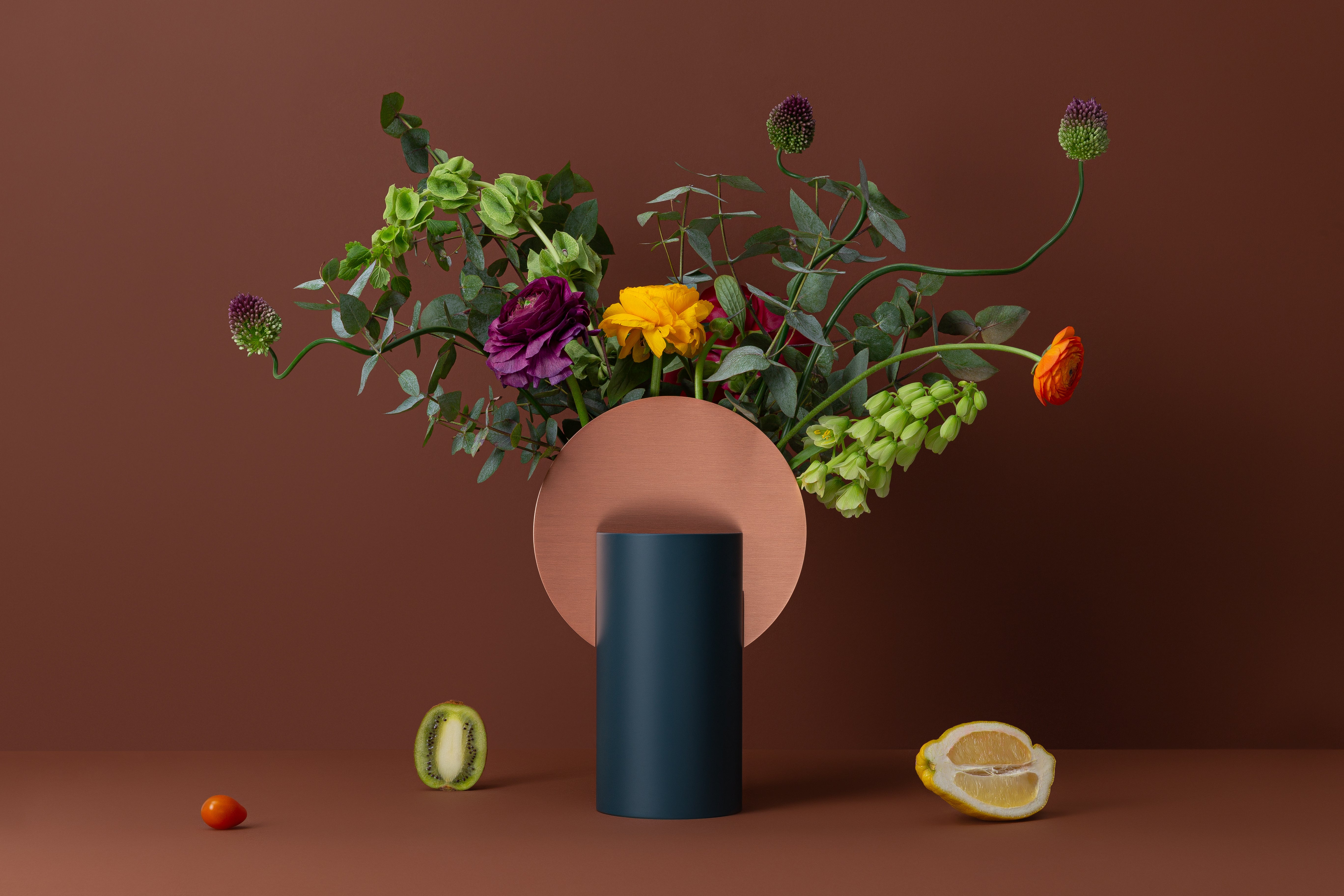 MALEVICH vase blue with copper