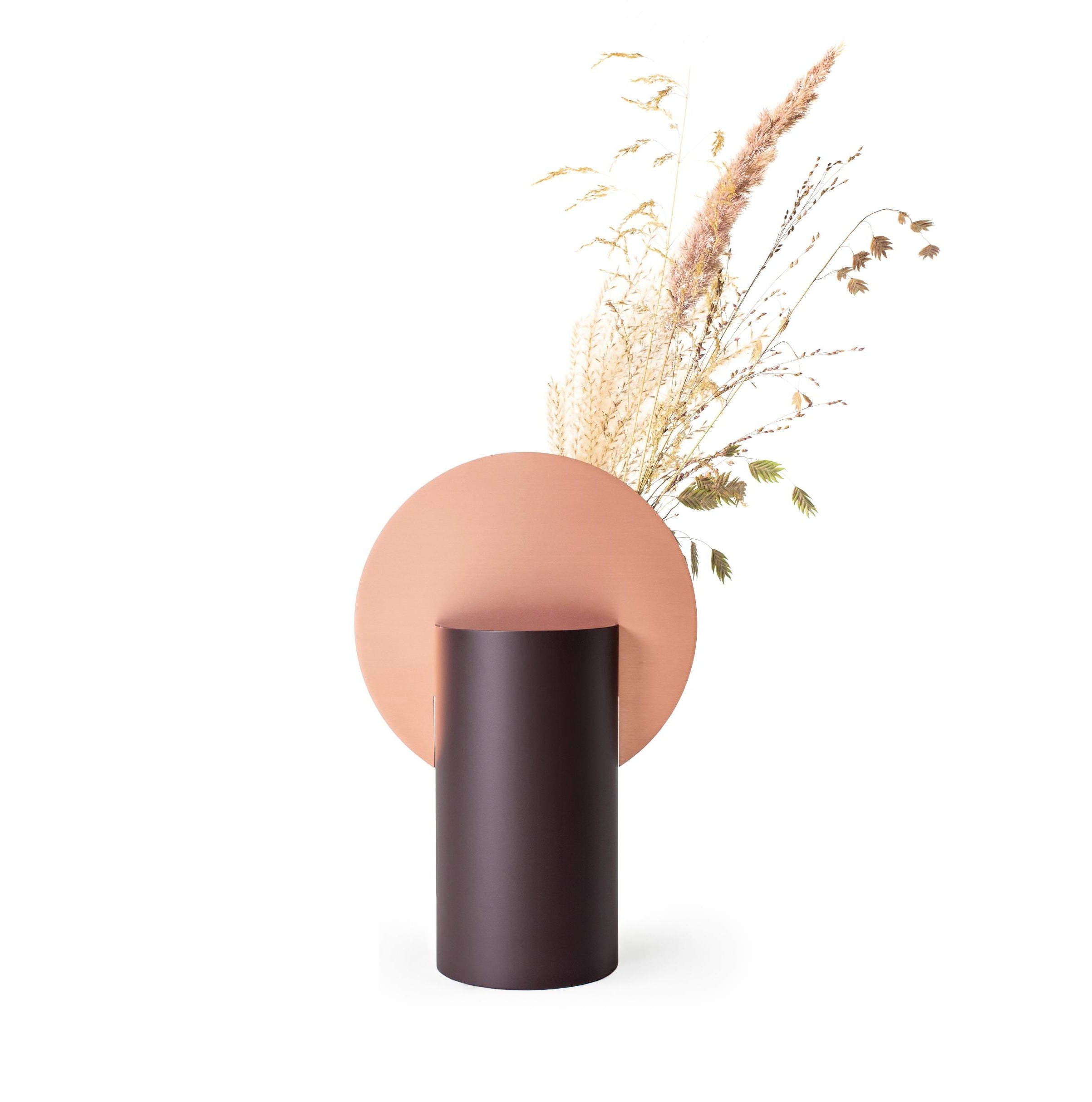 MALEVICH vase in burgundy with copper
