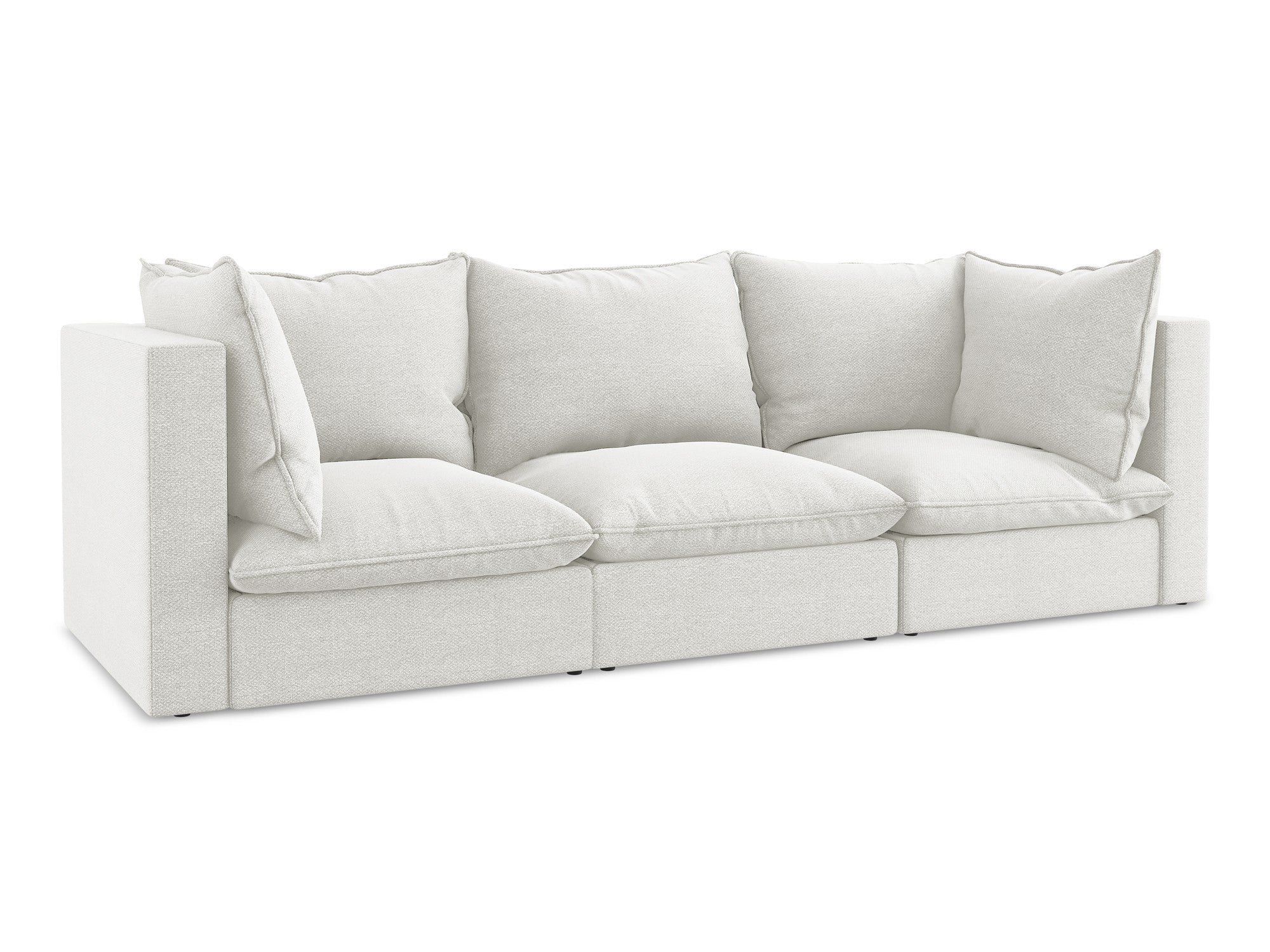 3-Seater Sofa MANAO White Boucle