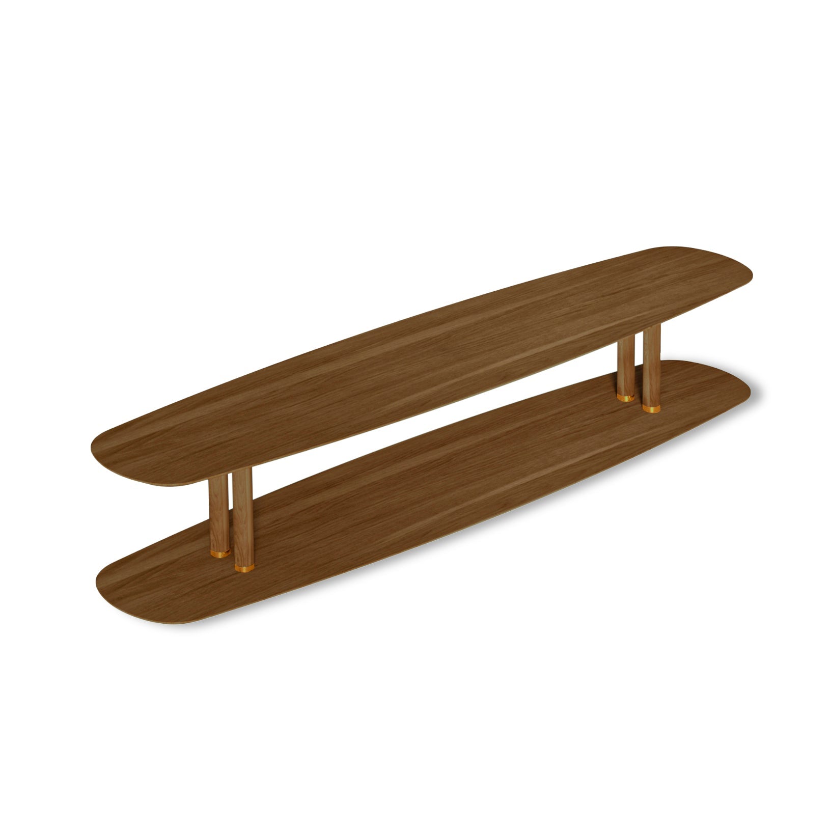 Oval coffee table AXIS walnut veneer