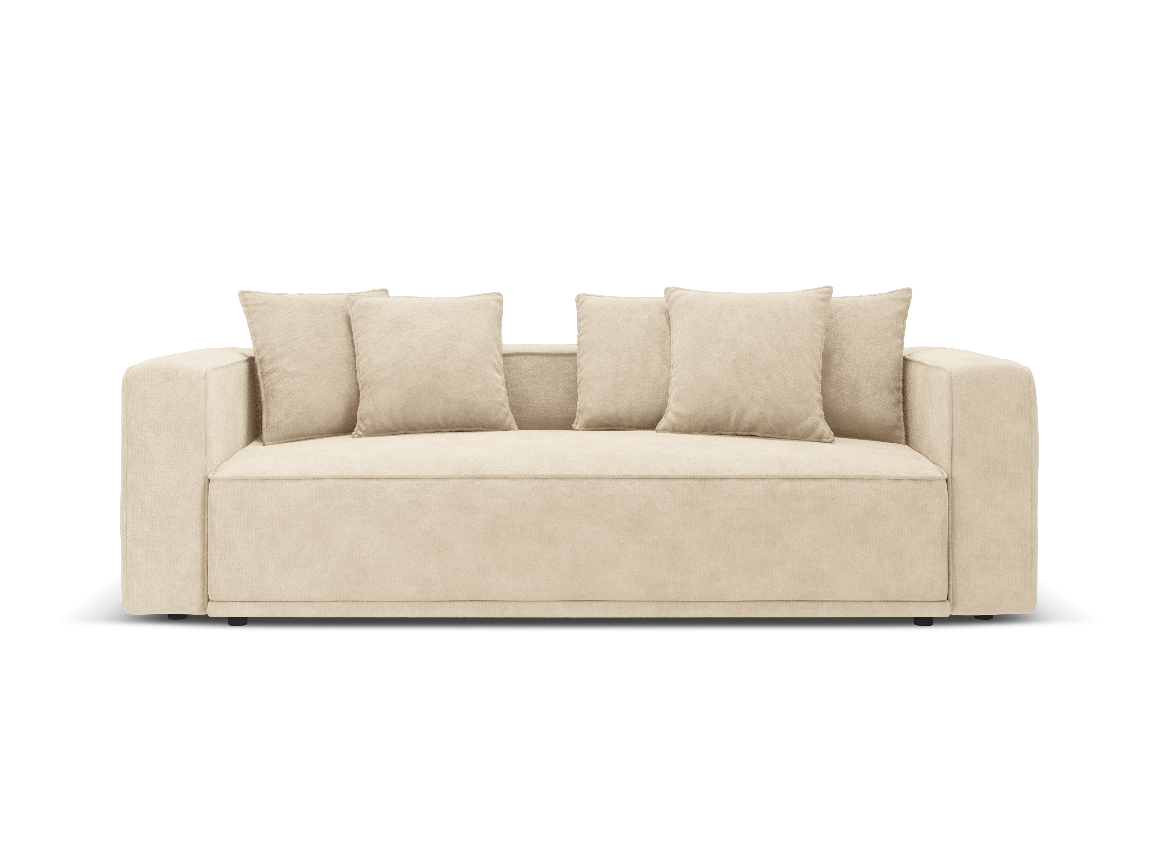 Sofa aksamitna z funkcją spania RIBES jasnobeżowy