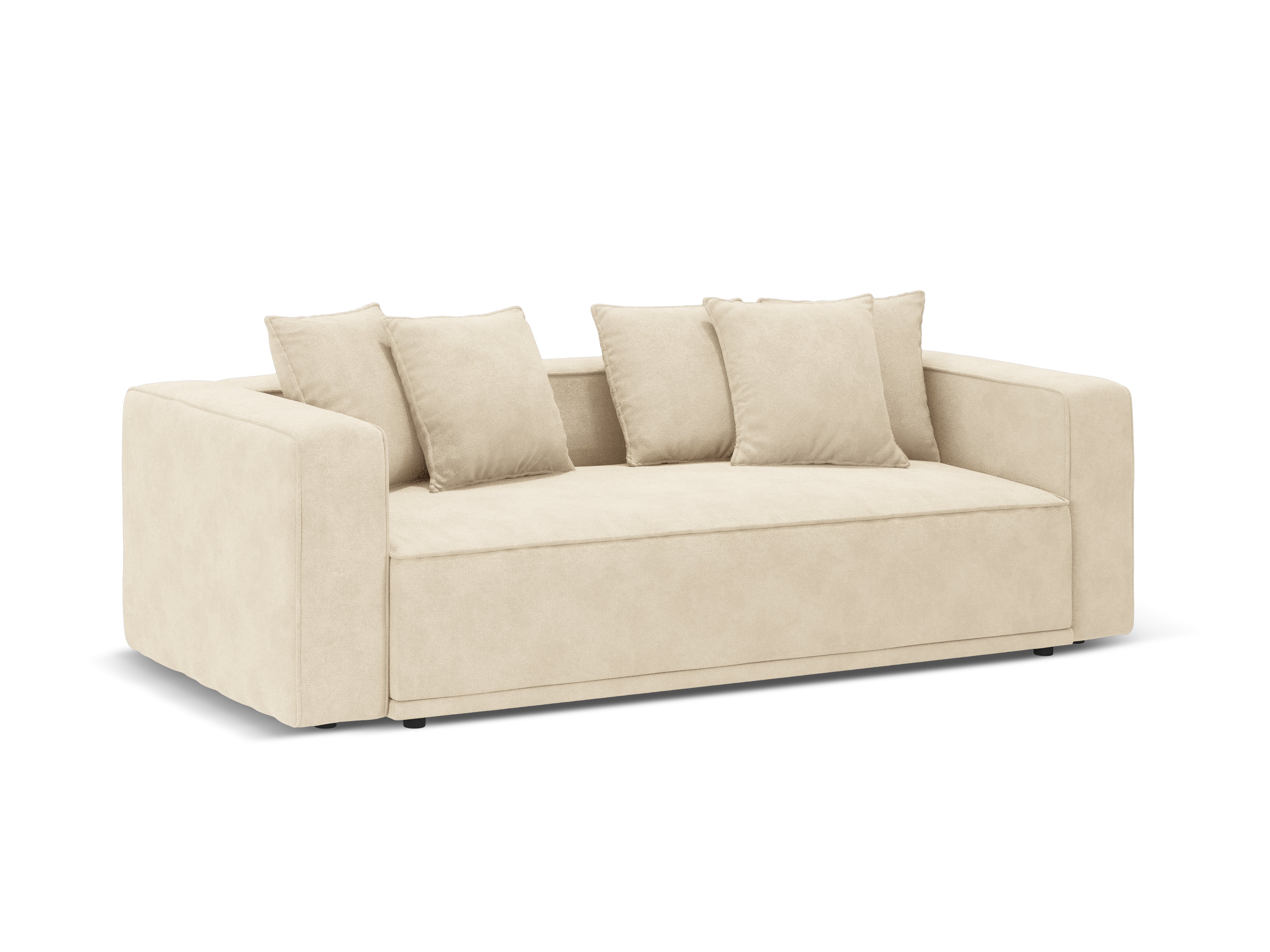 Sofa aksamitna z funkcją spania RIBES jasnobeżowy