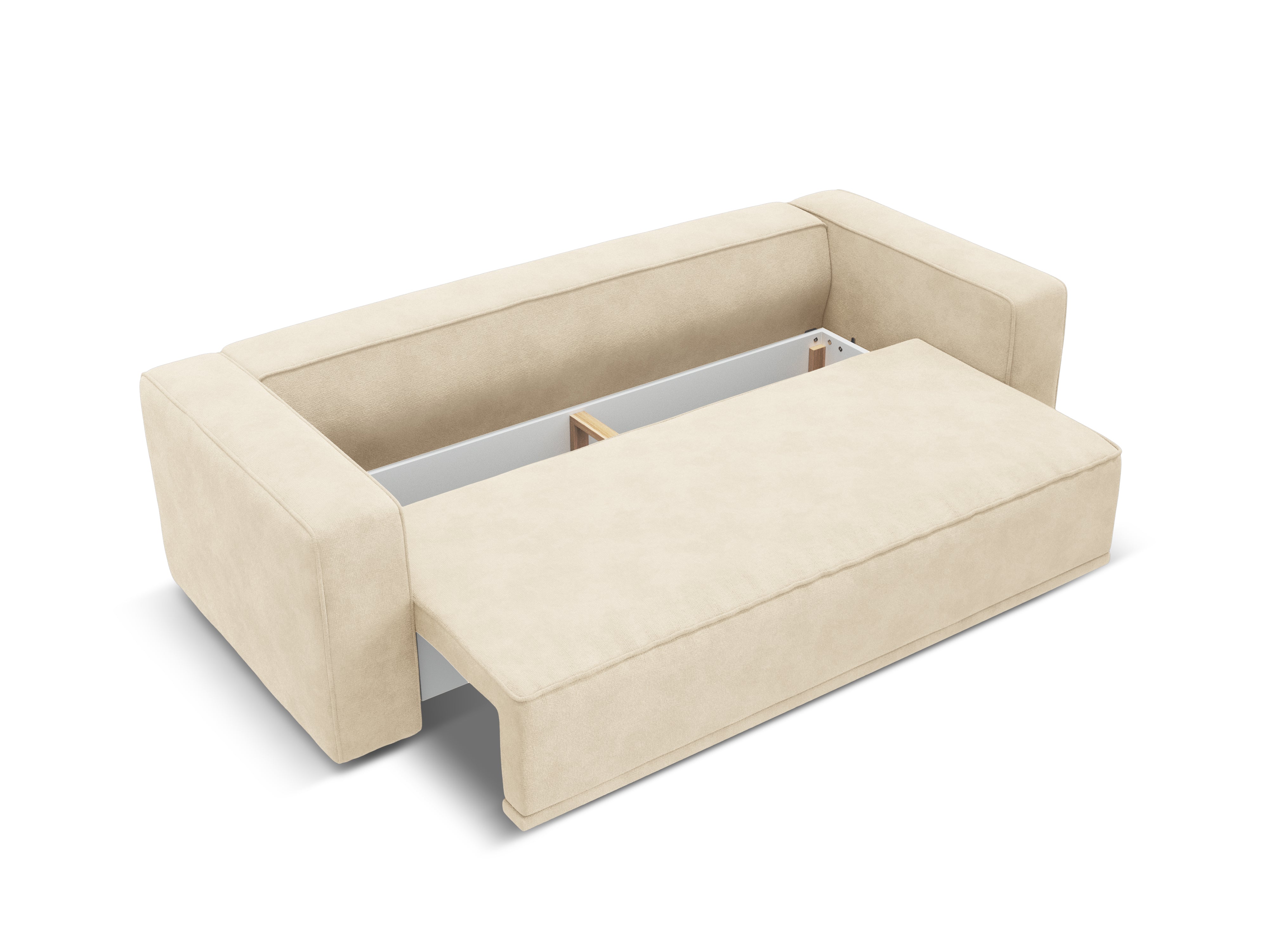 Sofa aksamitna z funkcją spania RIBES jasnobeżowy