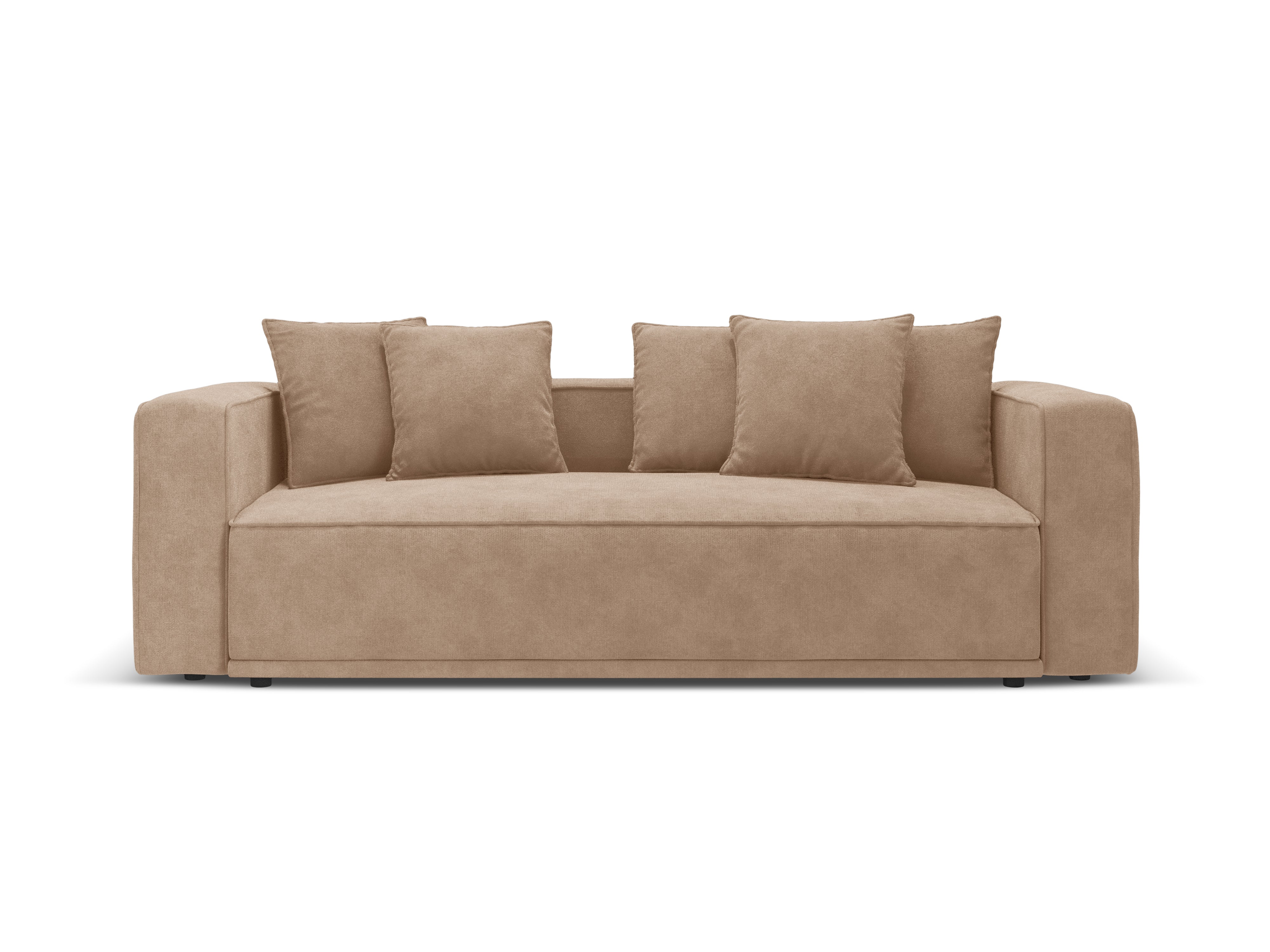 Sofa aksamitna z funkcją spania RIBES ciemnobeżowy