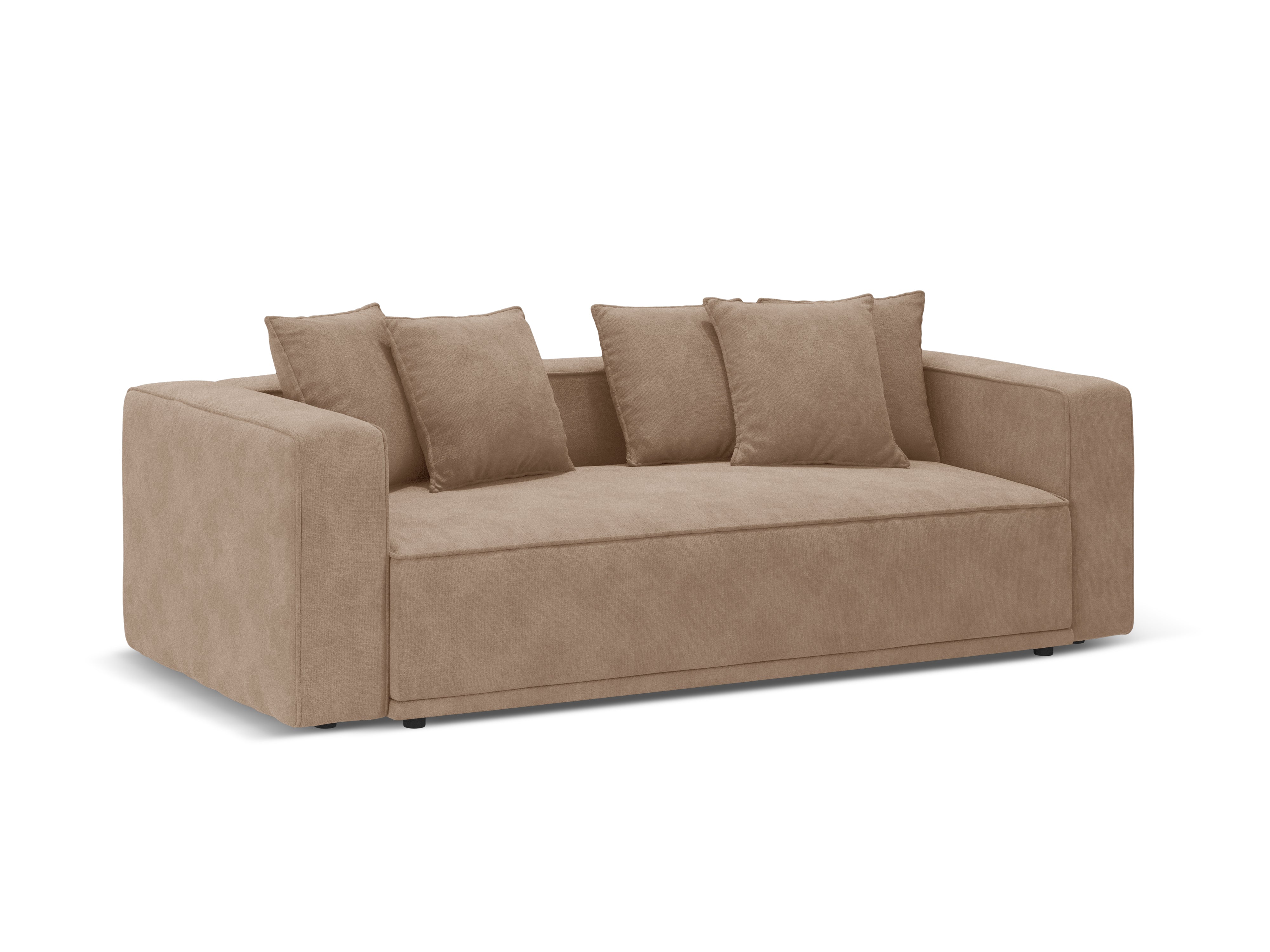 Sofa aksamitna z funkcją spania RIBES ciemnobeżowy