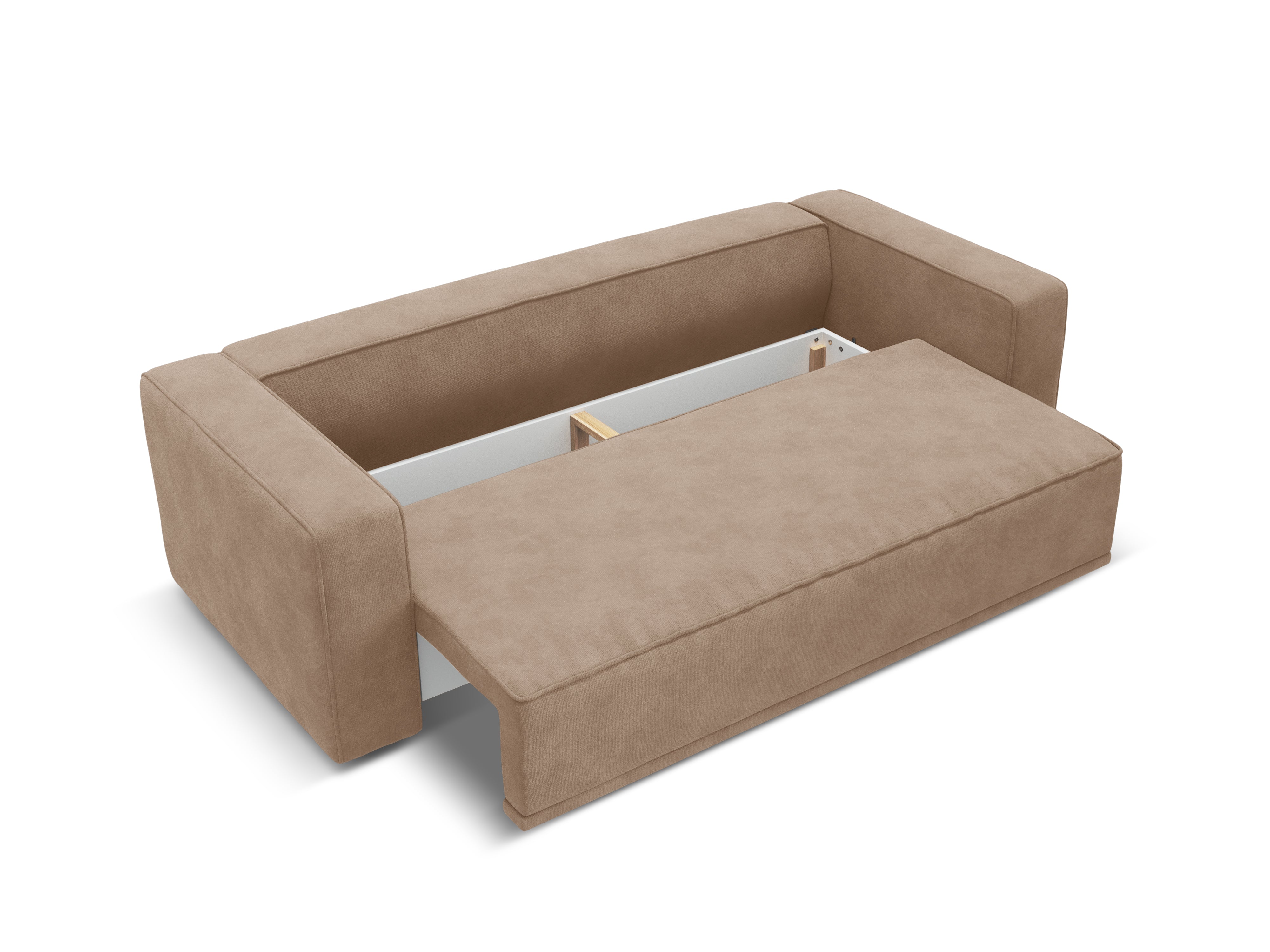 Sofa aksamitna z funkcją spania RIBES ciemnobeżowy