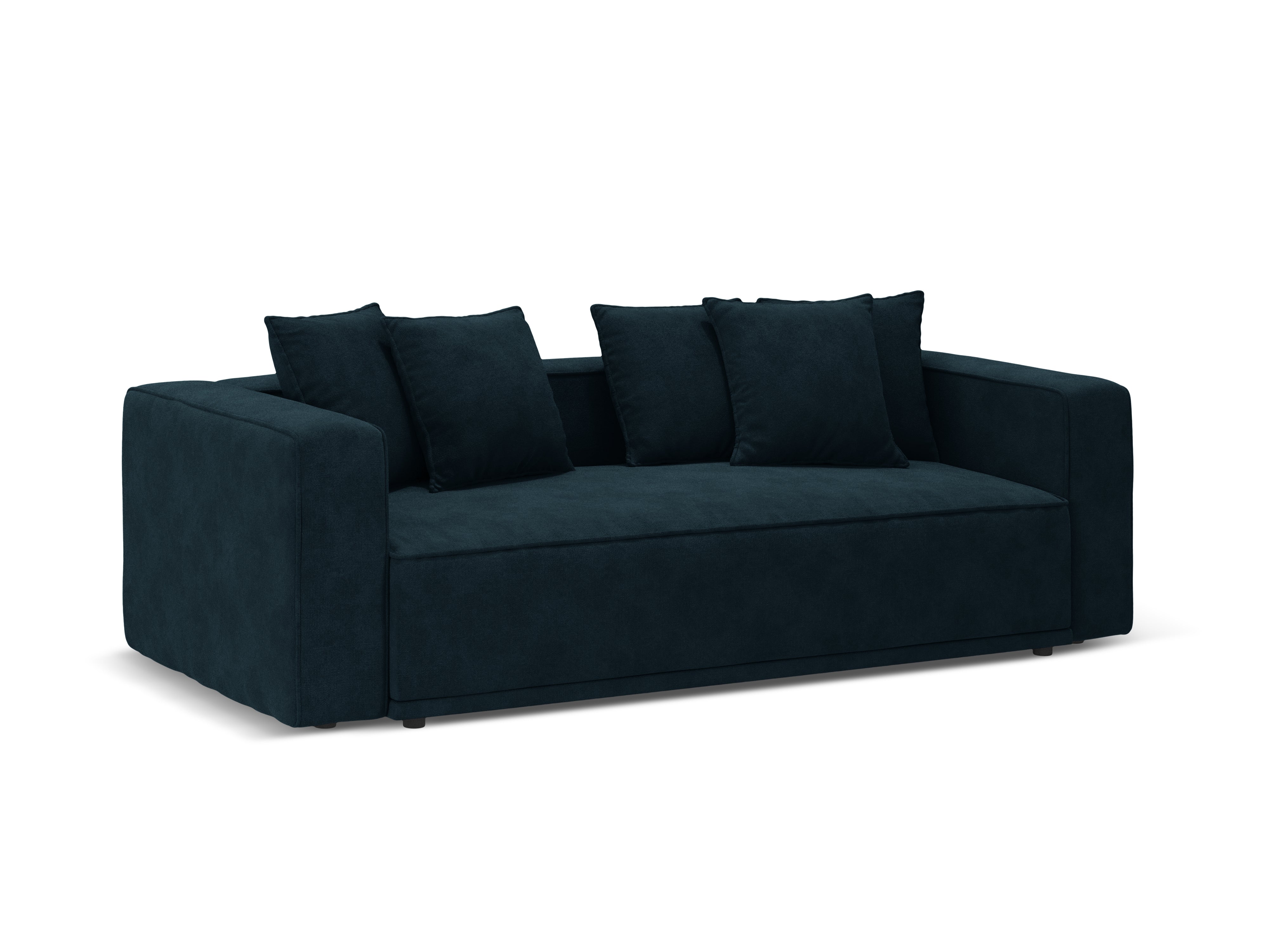 Sofa aksamitna z funkcją spania RIBES niebieski petrol