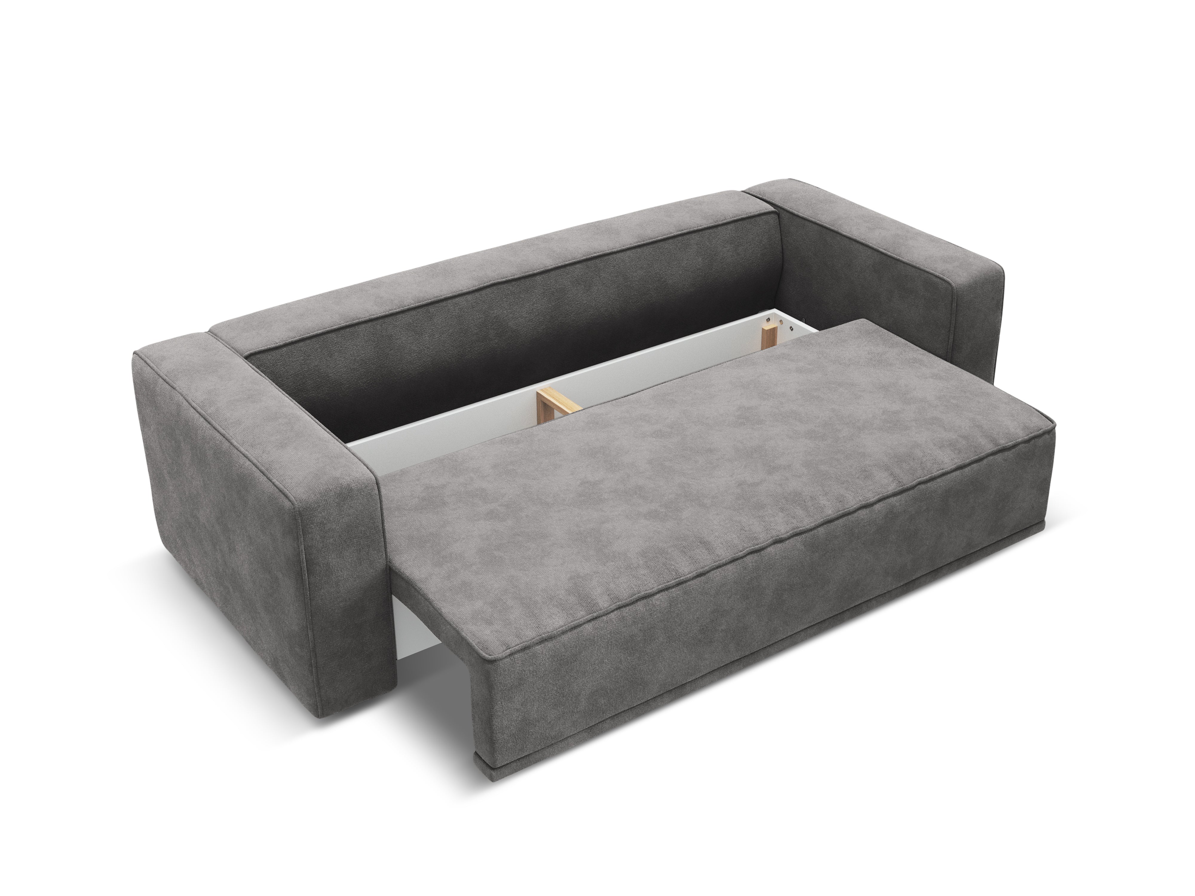 Sofa aksamitna z funkcją spania RIBES szary
