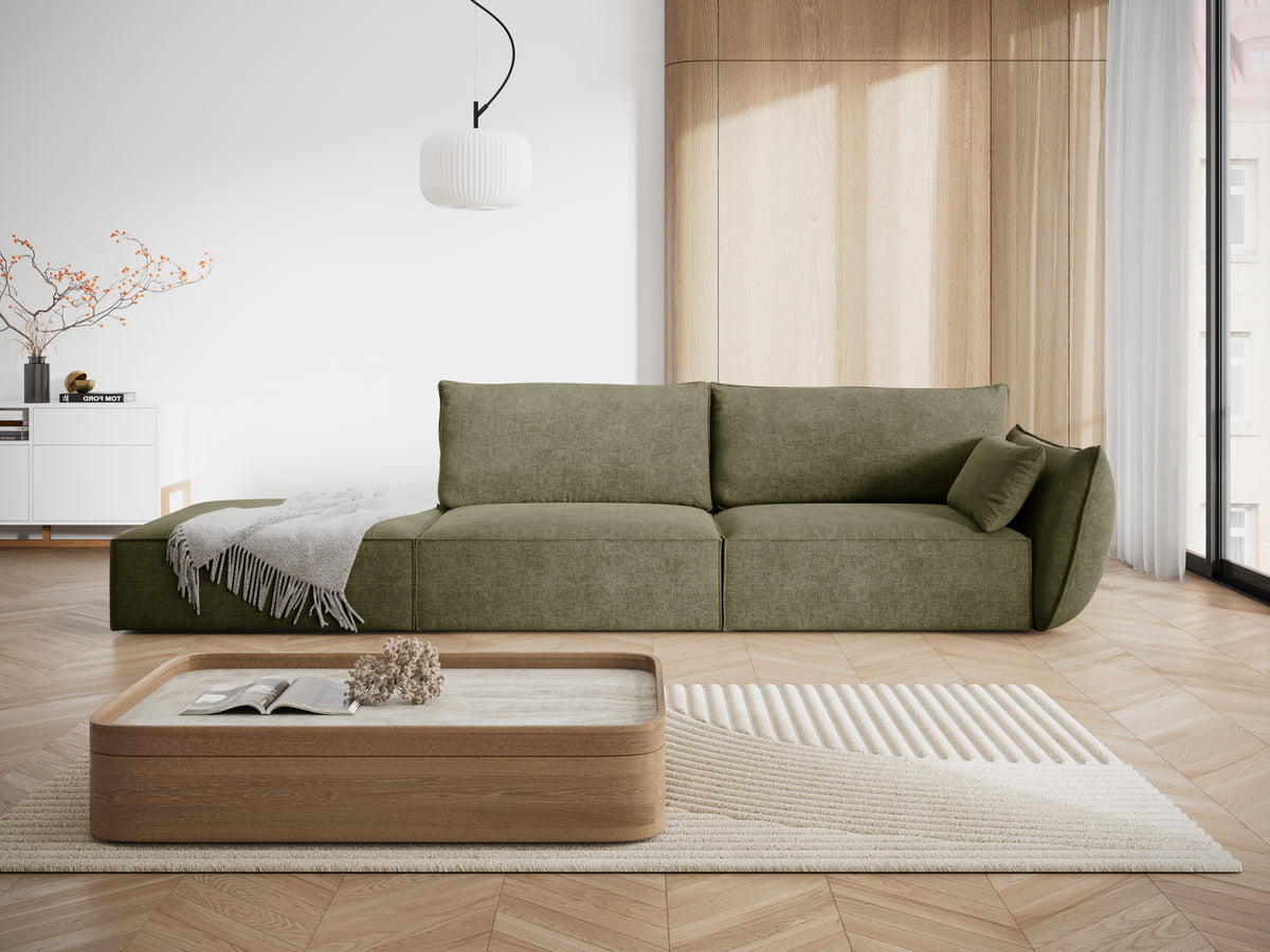 Sofa in the sofa fabric left -sided open Vanda Zielony