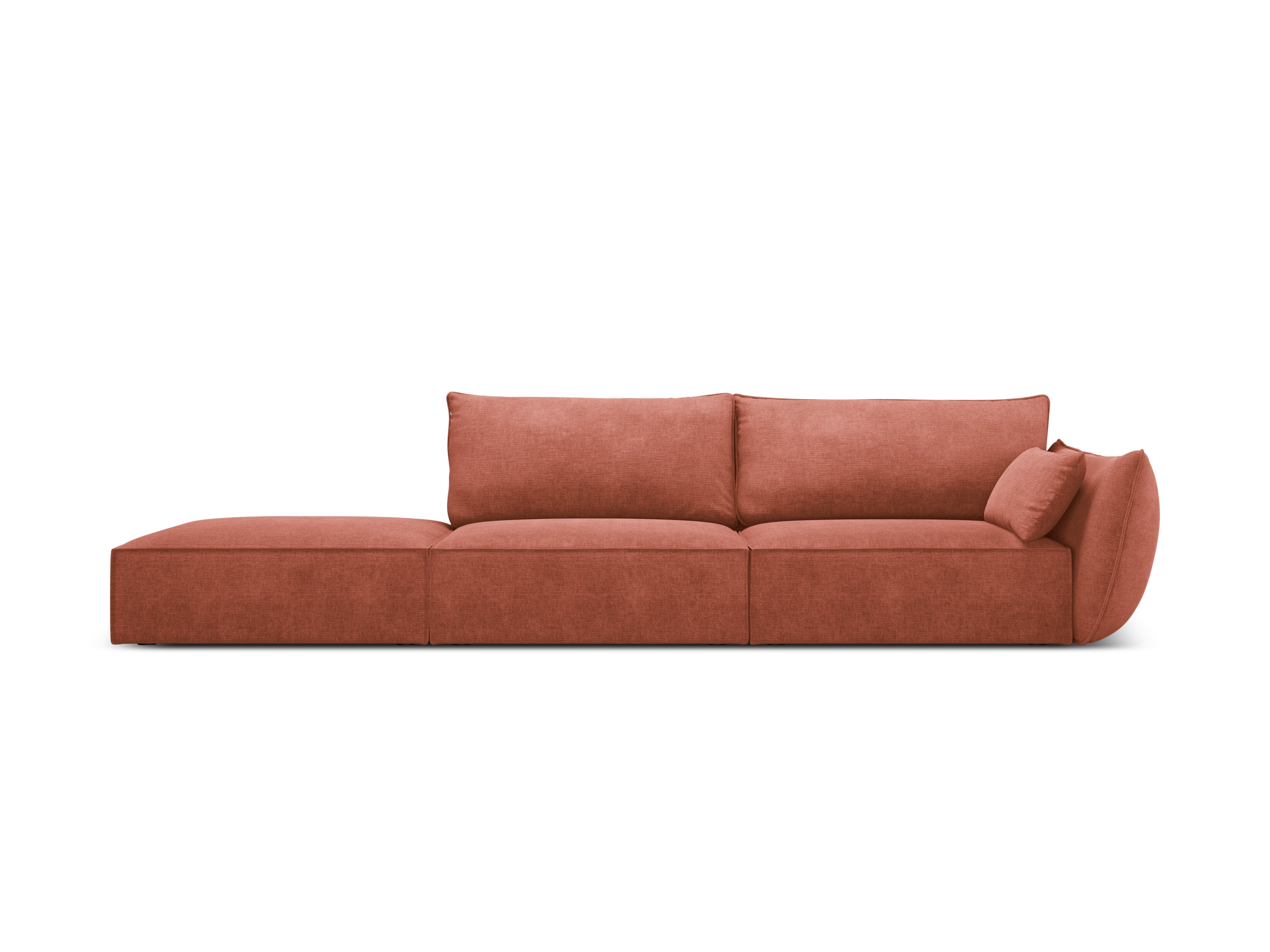 Sofa in the SZENIL Fabric Left -sided open Vanda Terracotta