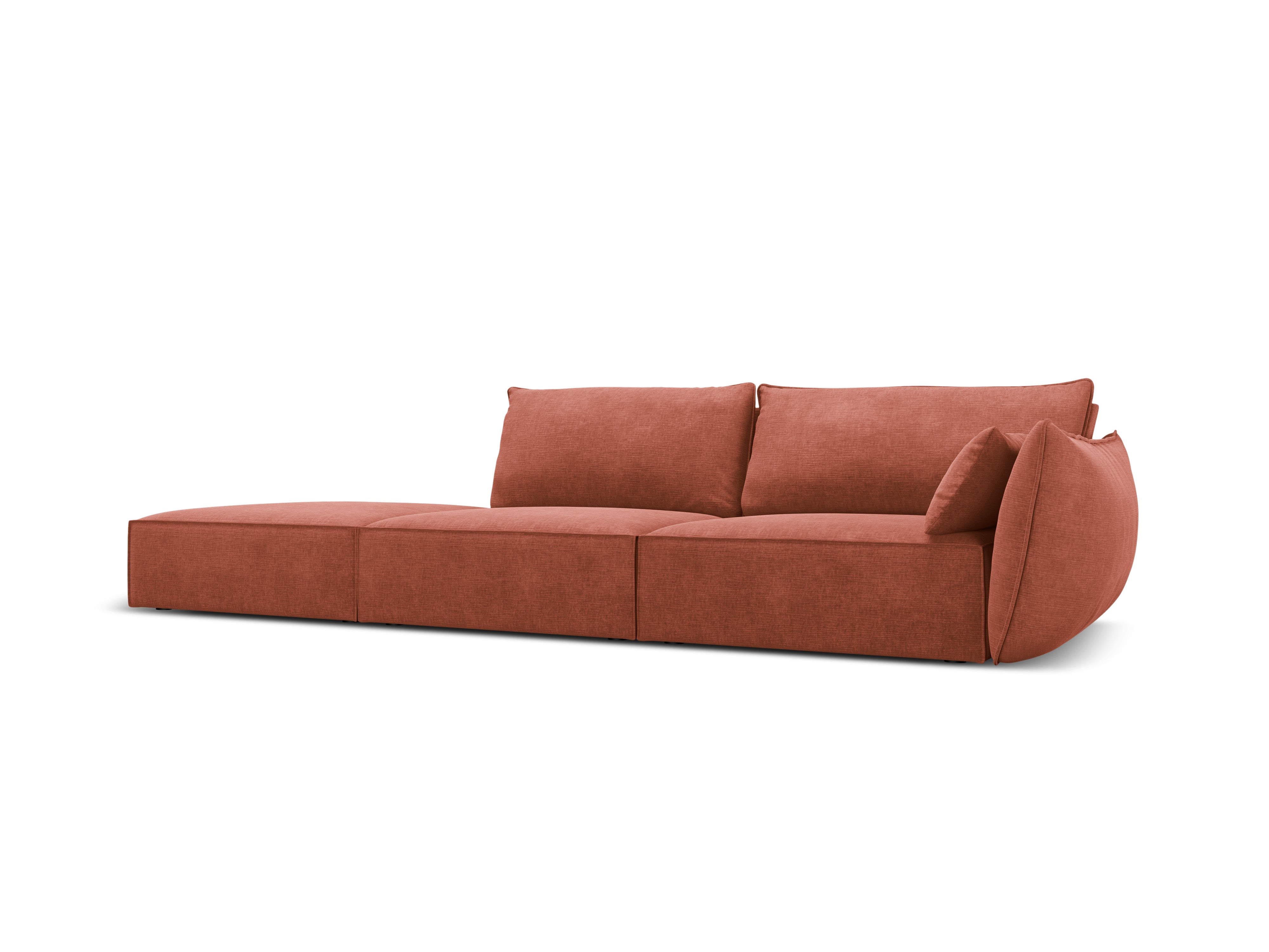 Sofa in the SZENIL Fabric Left -sided open Vanda Terracotta