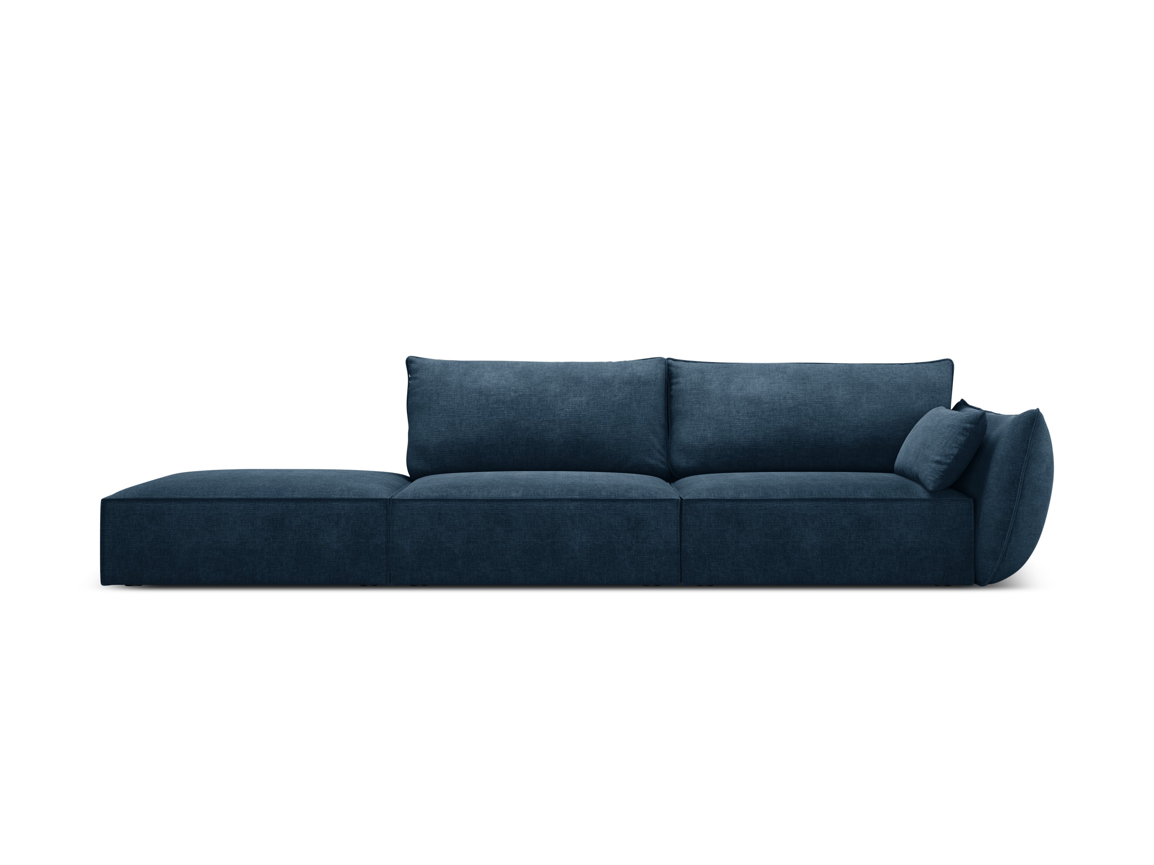 Sofa in the Szenilowa Fabric Left -sided open Vanda Royal Granat