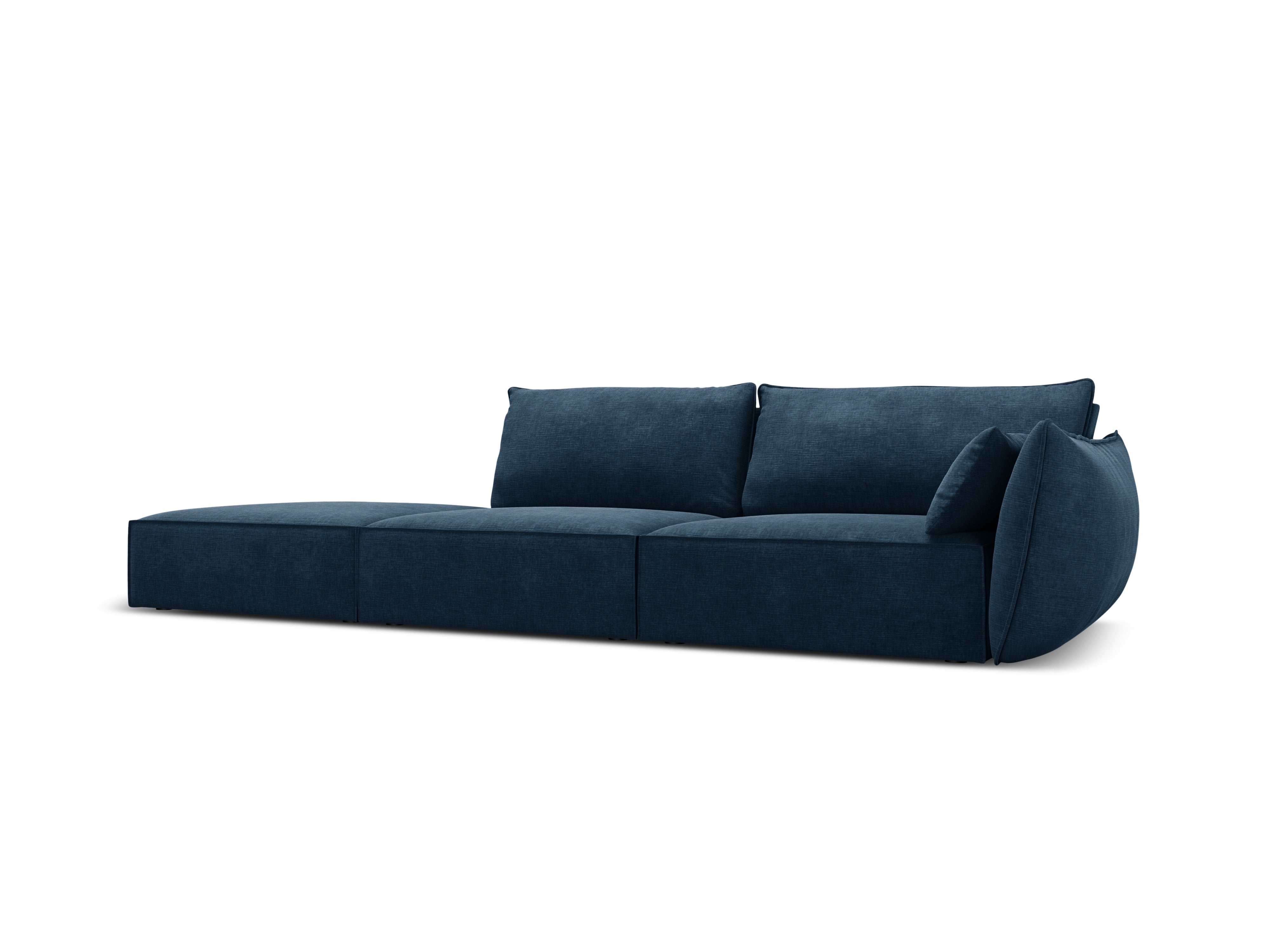 Sofa in the Szenilowa Fabric Left -sided open Vanda Royal Granat