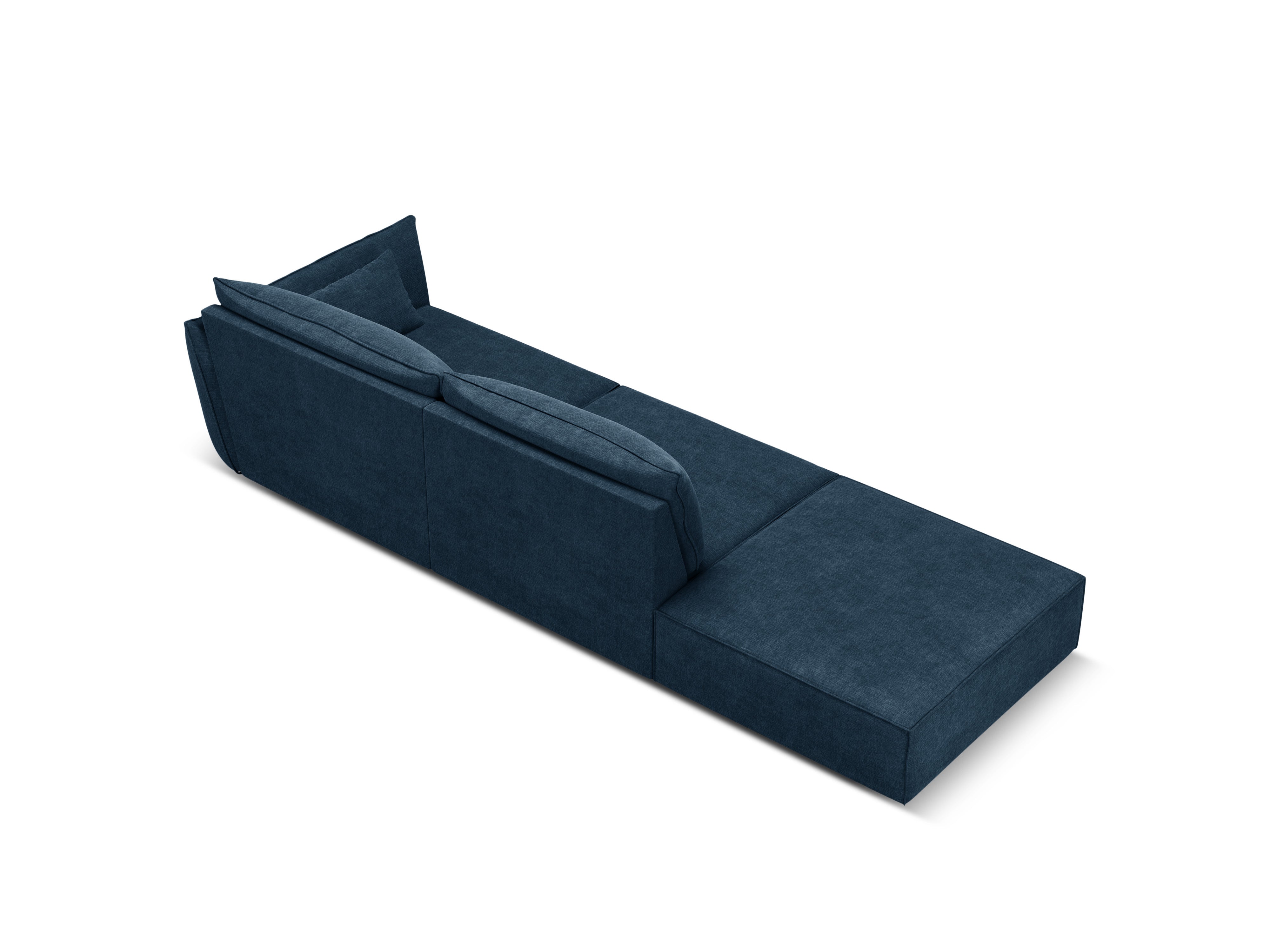 Sofa in the Szenilowa Fabric Left -sided open Vanda Royal Granat