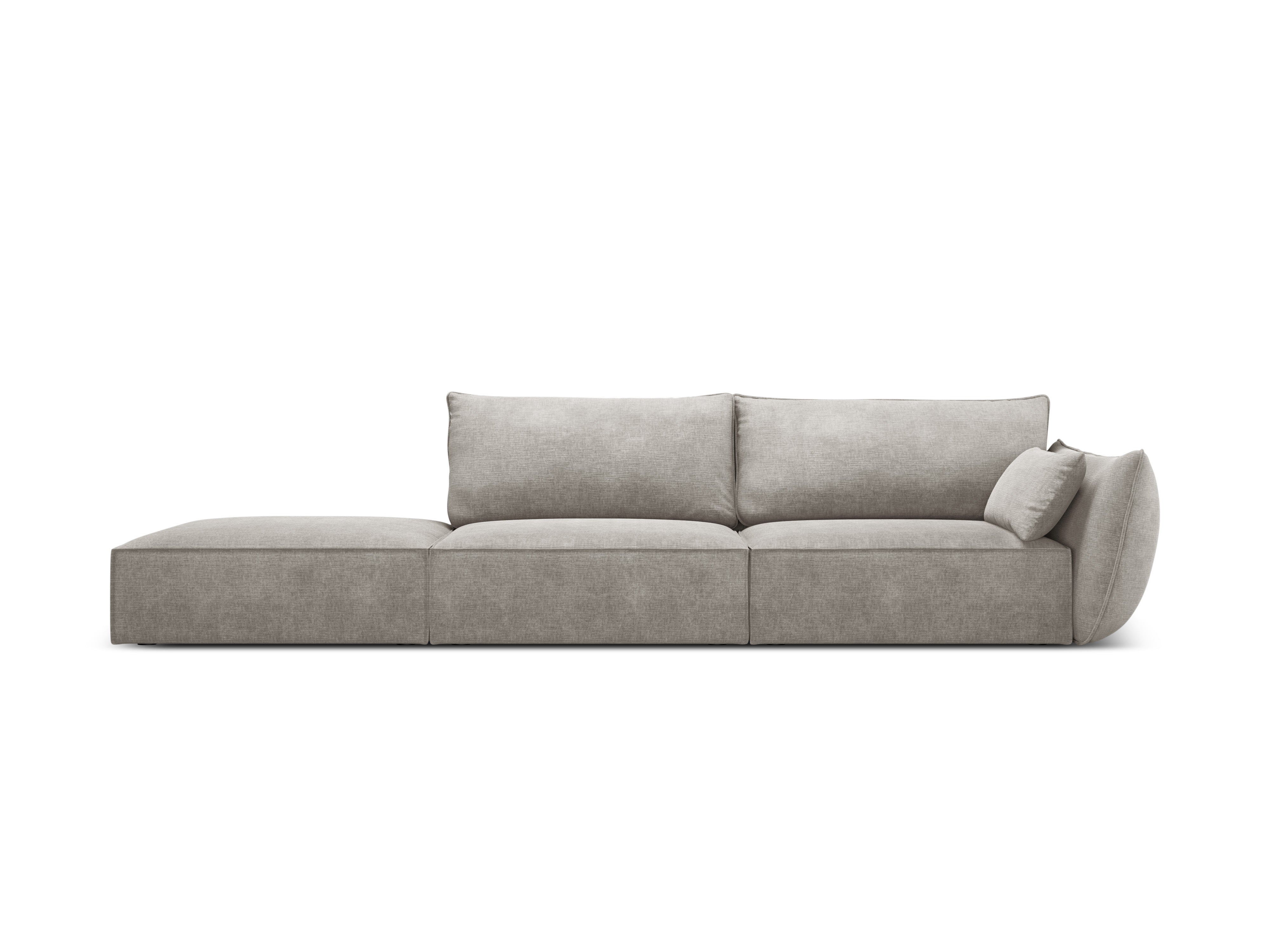 Sofa in the sofa fabric left -sided open Vanda Jasnoszary