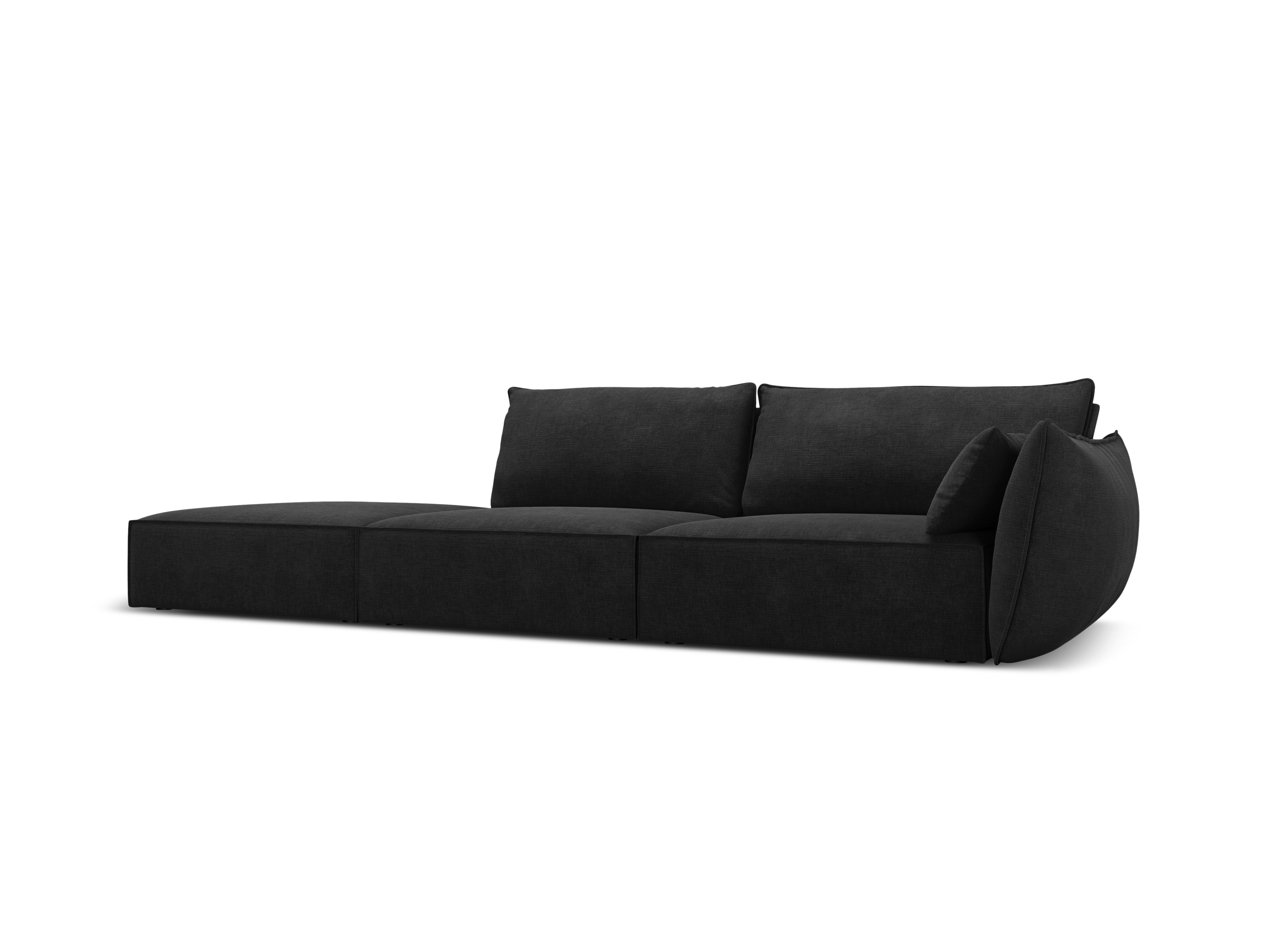 Sofa in the Szenilowa Fabric Left -sided open Vanda Czarny
