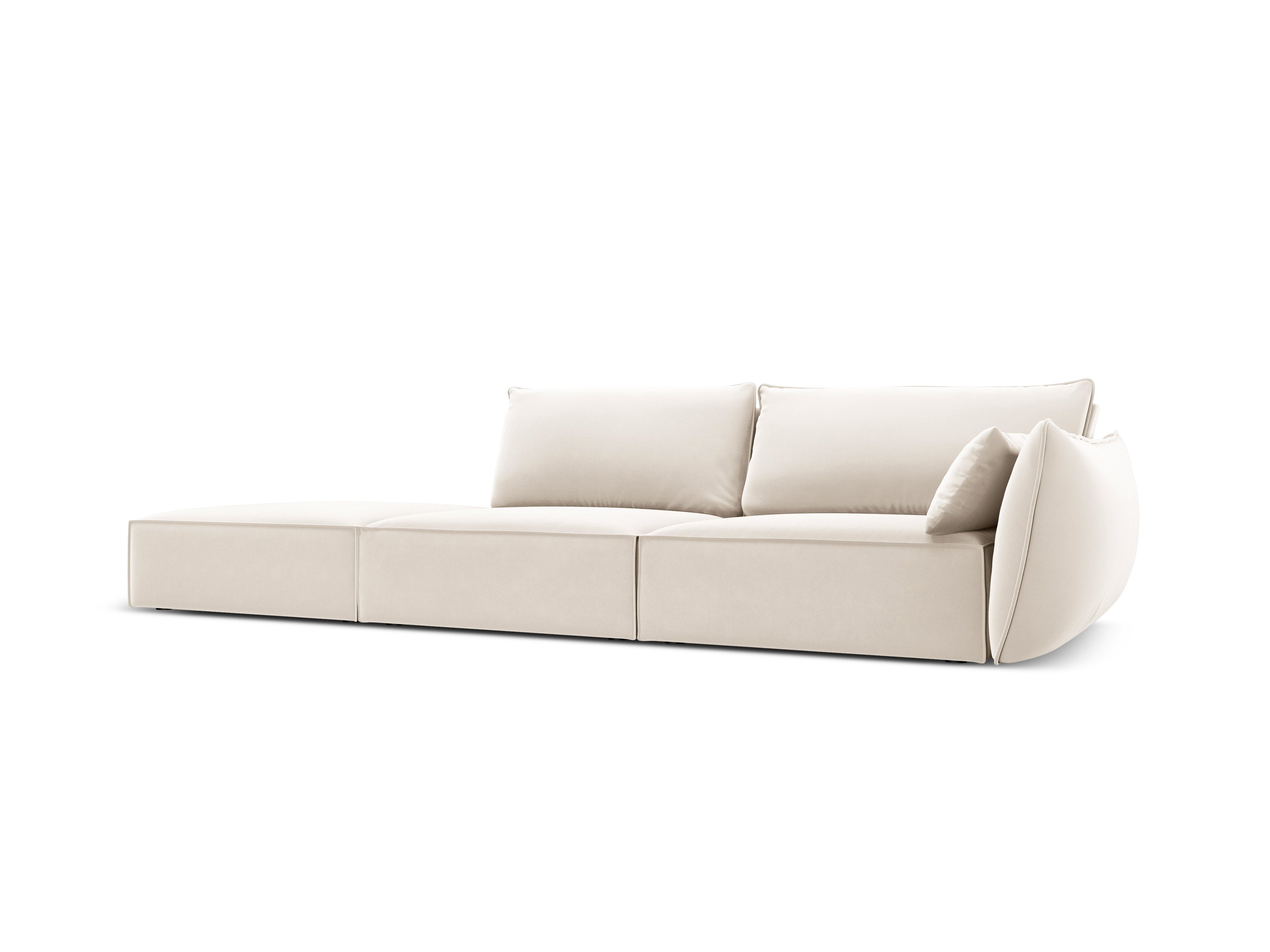 Left -sided velvet sofa open Vanda Beige