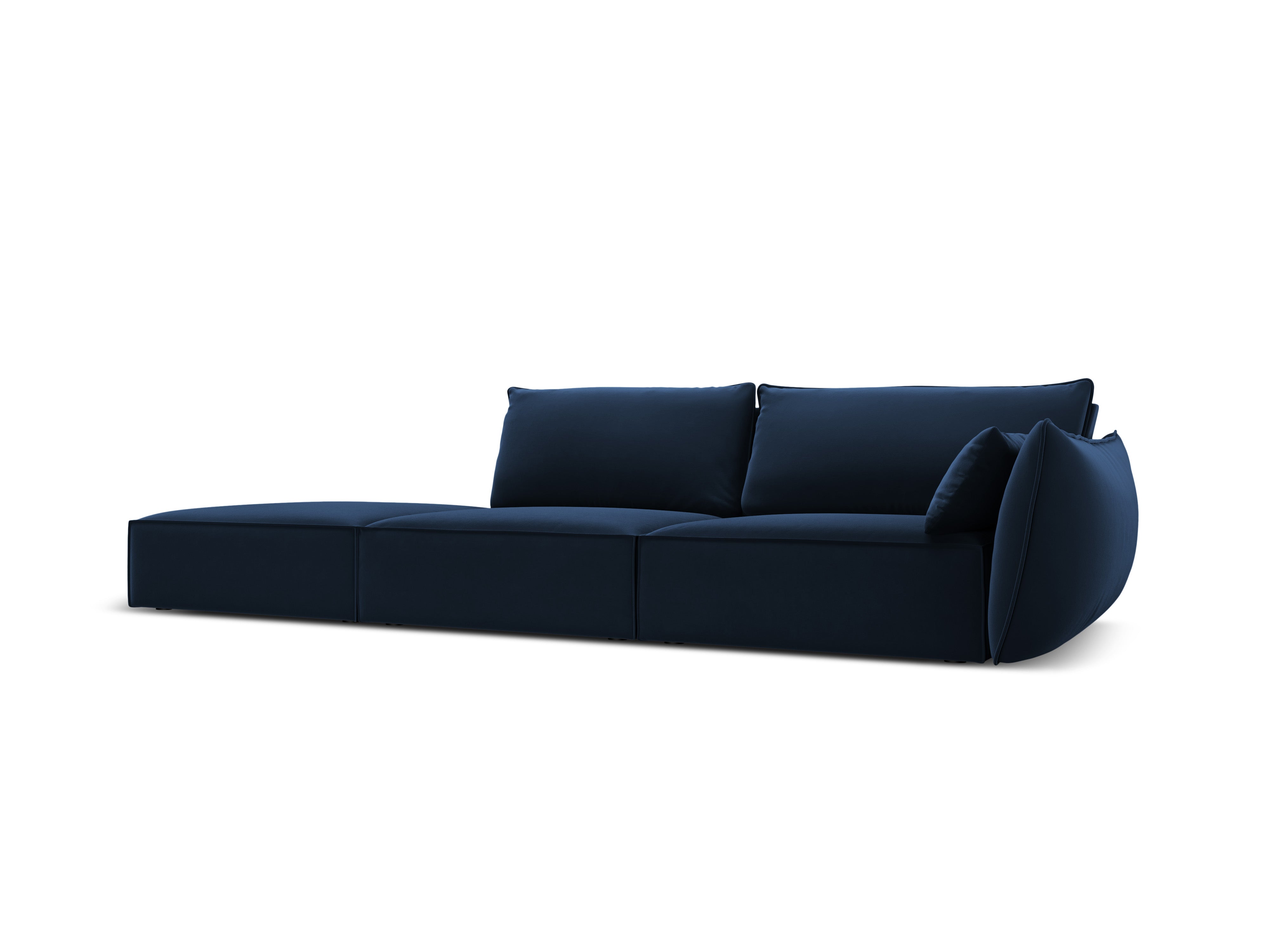 Left -sided velvet sofa open vanda navy blue