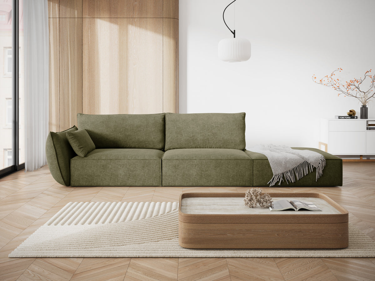 Sofa in the sofa fabric. Right -sided open Vanda Zielony