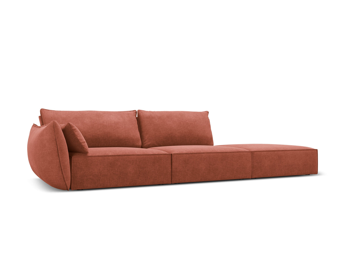 Sofa in the sofa fabric. Right -sided open Vanda Terracotta