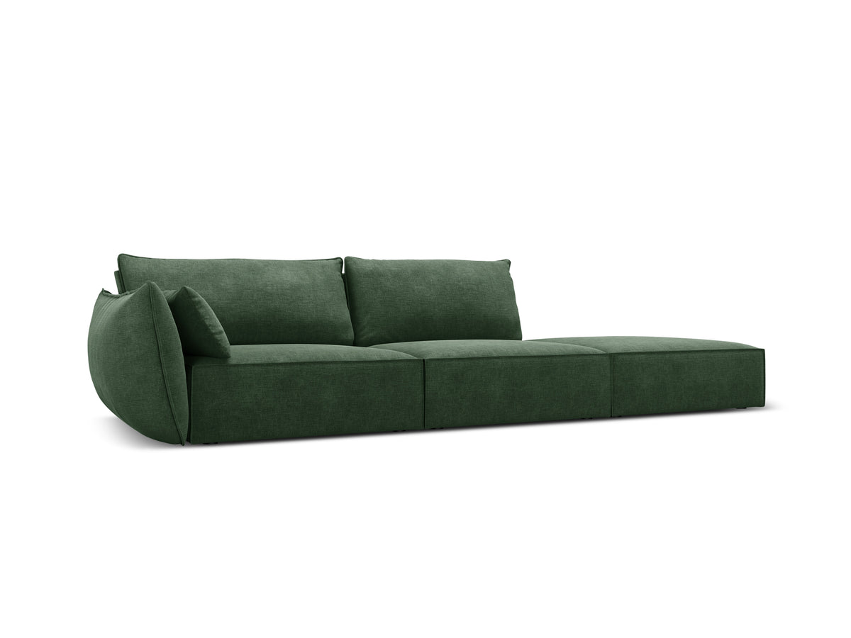 Sofa in the sofa fabric. Right -sided open vanda bottle green
