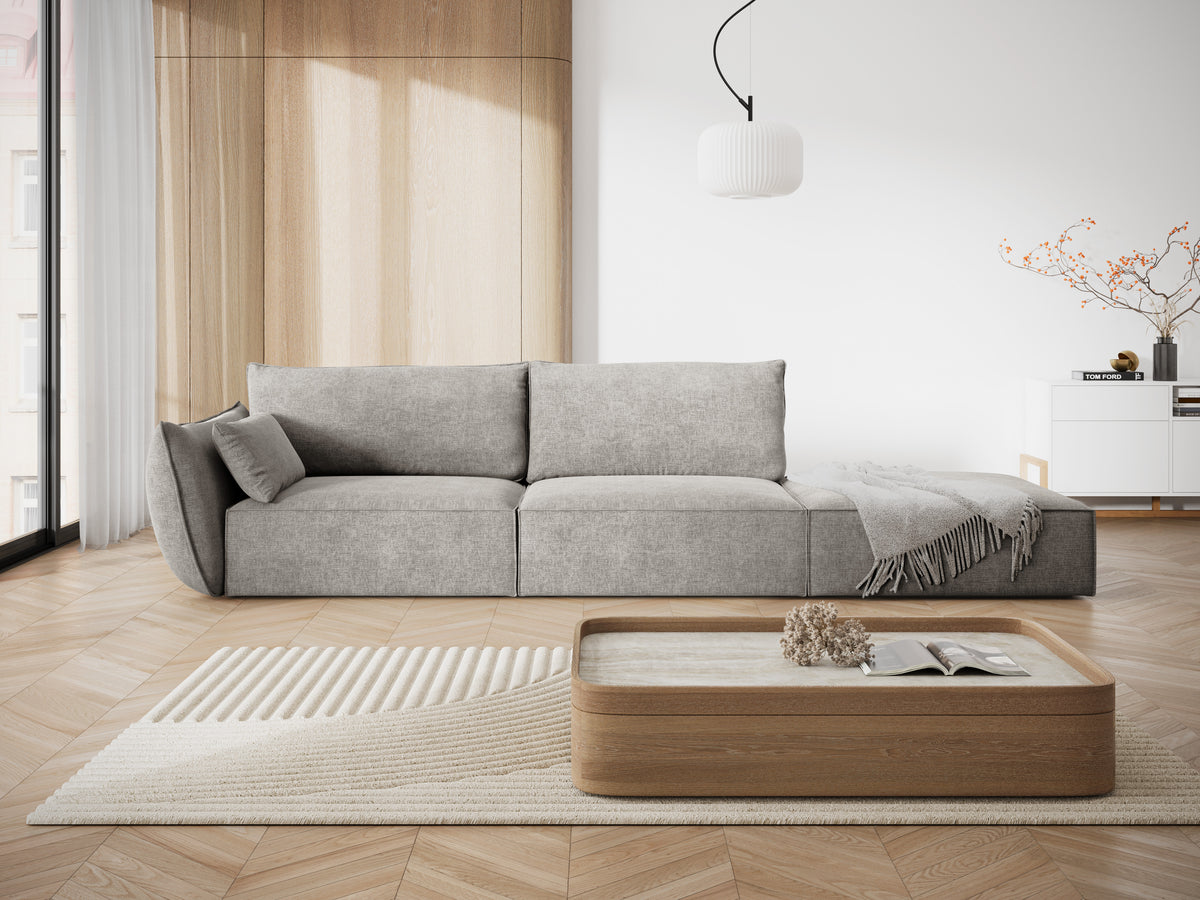 Sofa in the sofa fabric. Right -sided open Vanda Jasnoszary