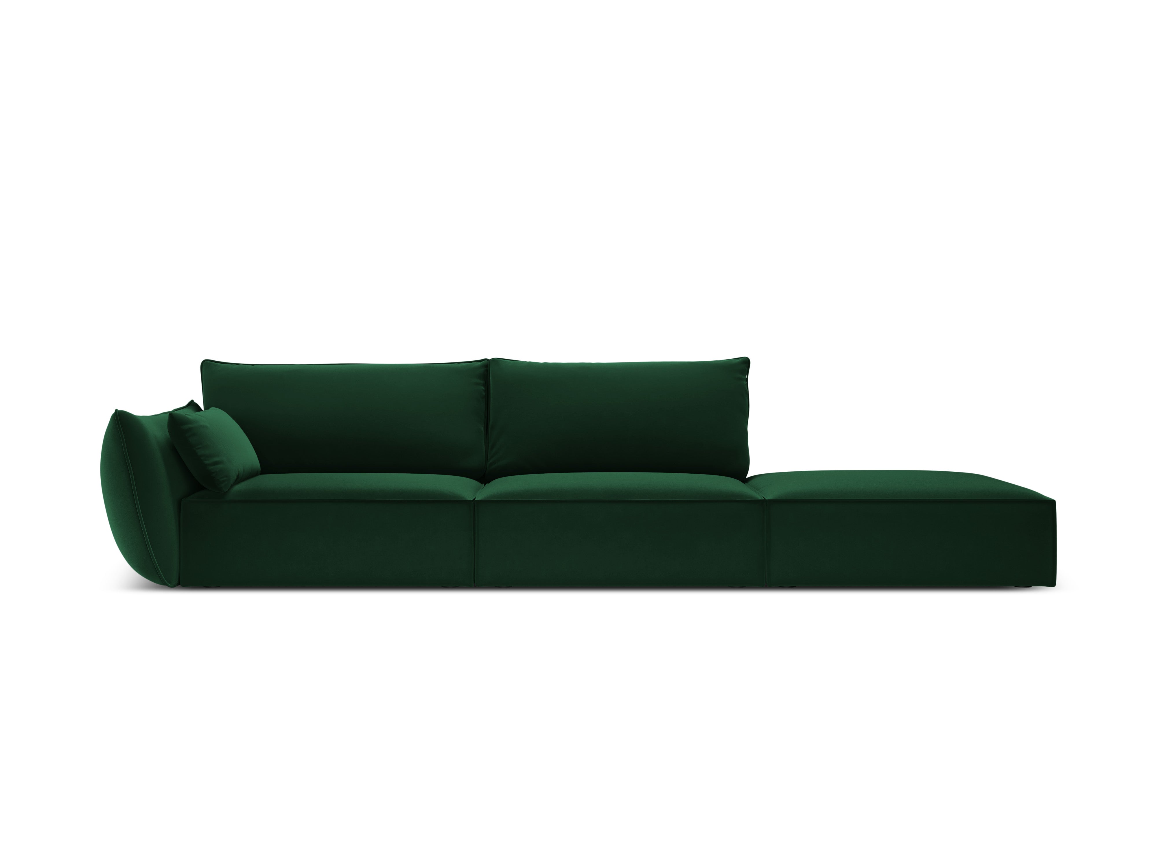 Right -sided velvet sofa open Vanda bottle green