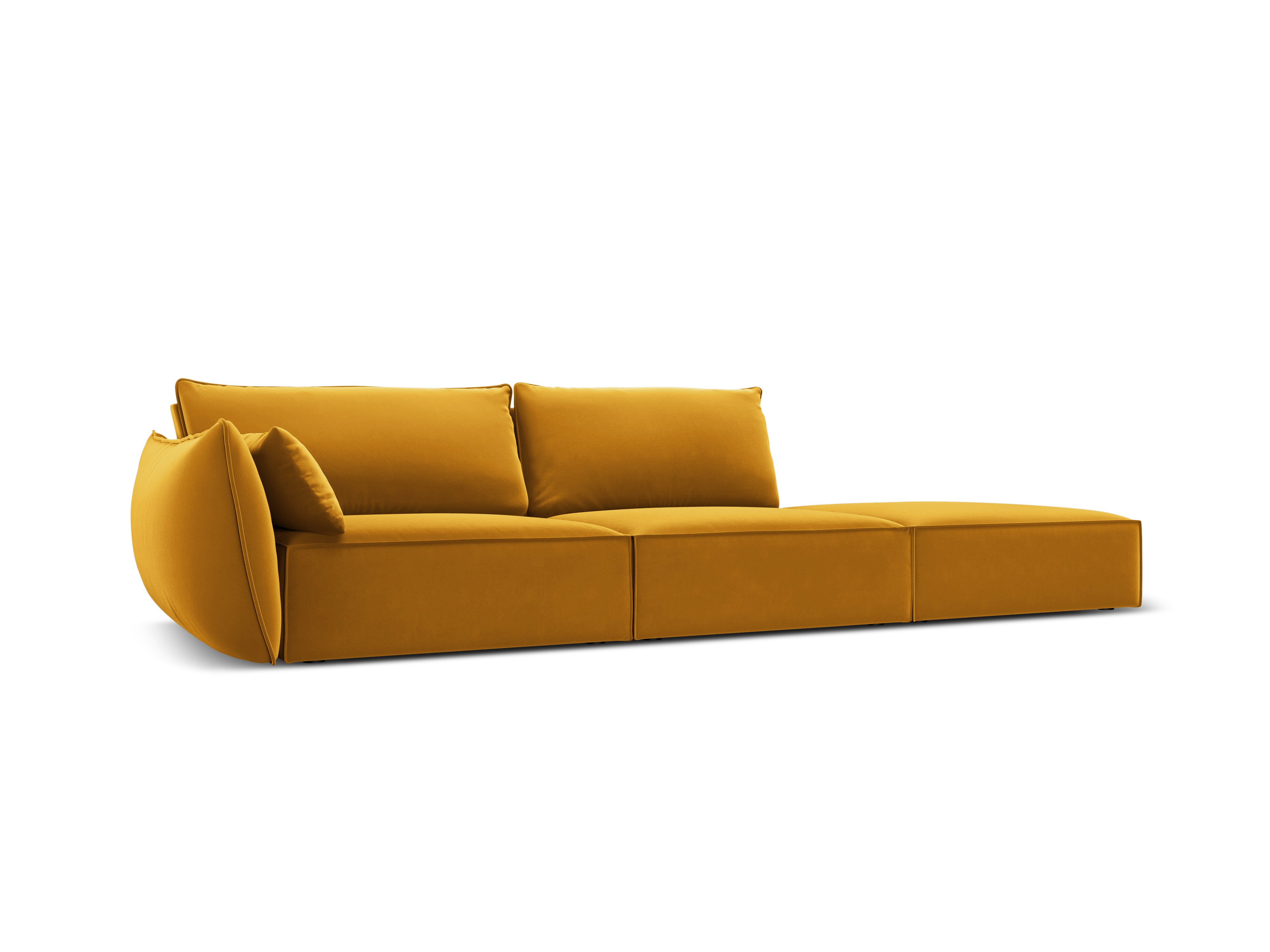 Right -sided velvet sofa Open mustard Vanda
