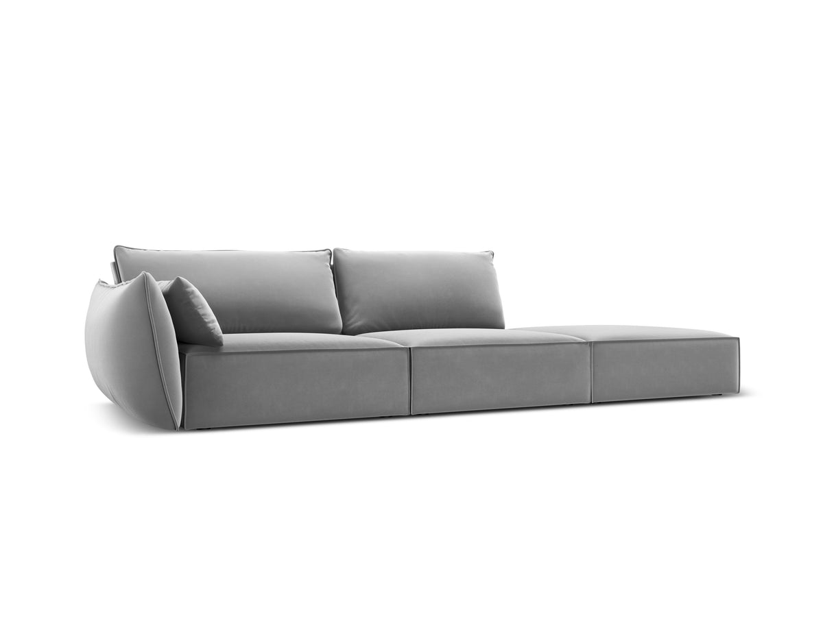Right -sided velvet sofa open vanda gray