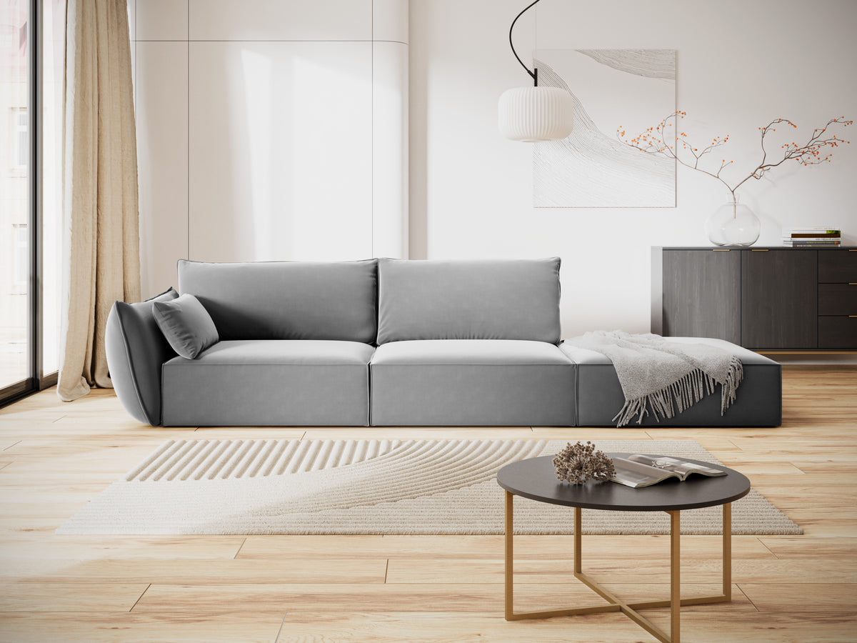 Right -sided velvet sofa open vanda gray