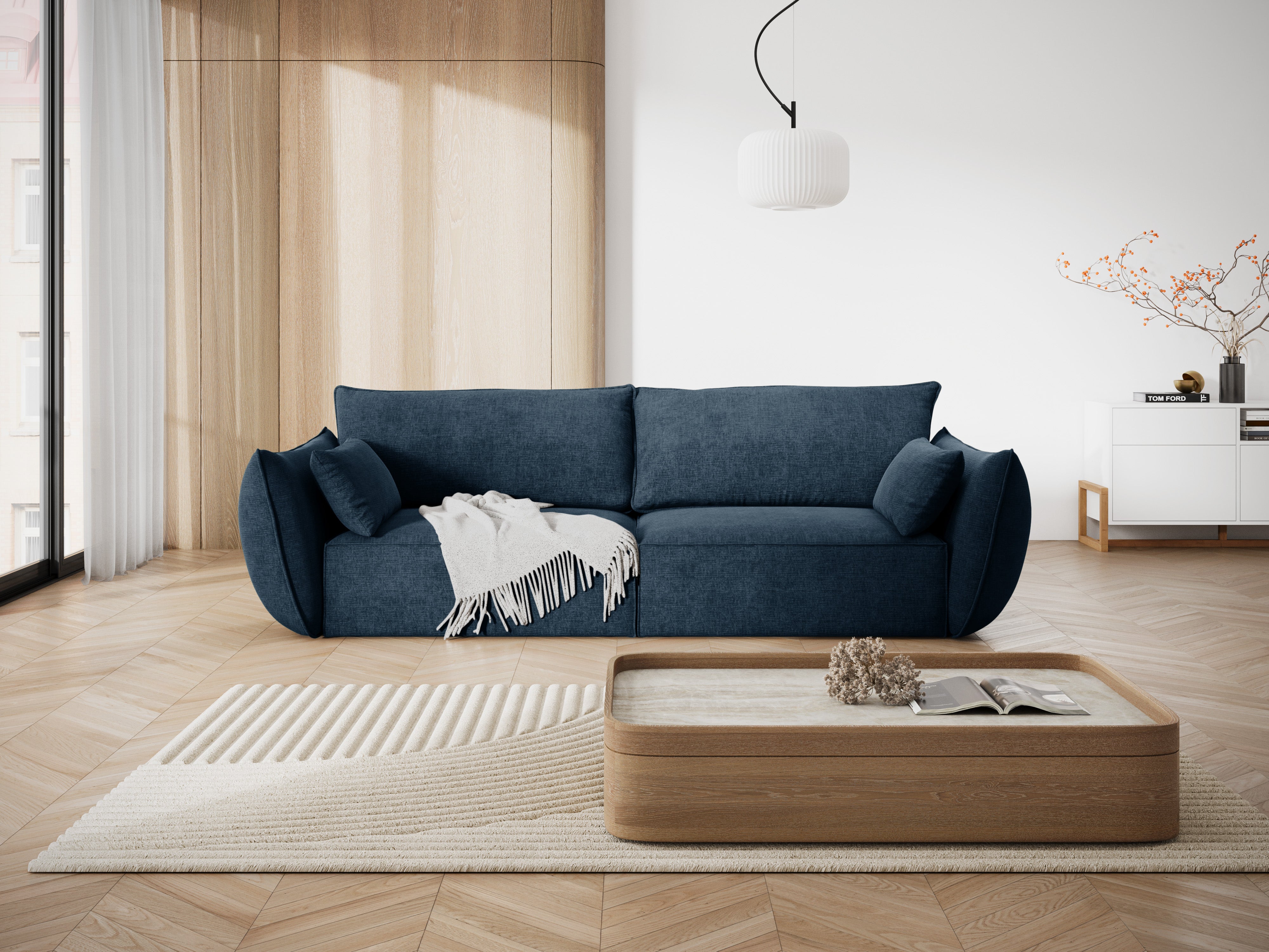 Sofa in the sofa fabric of 3rd Vanda Royal Granat
