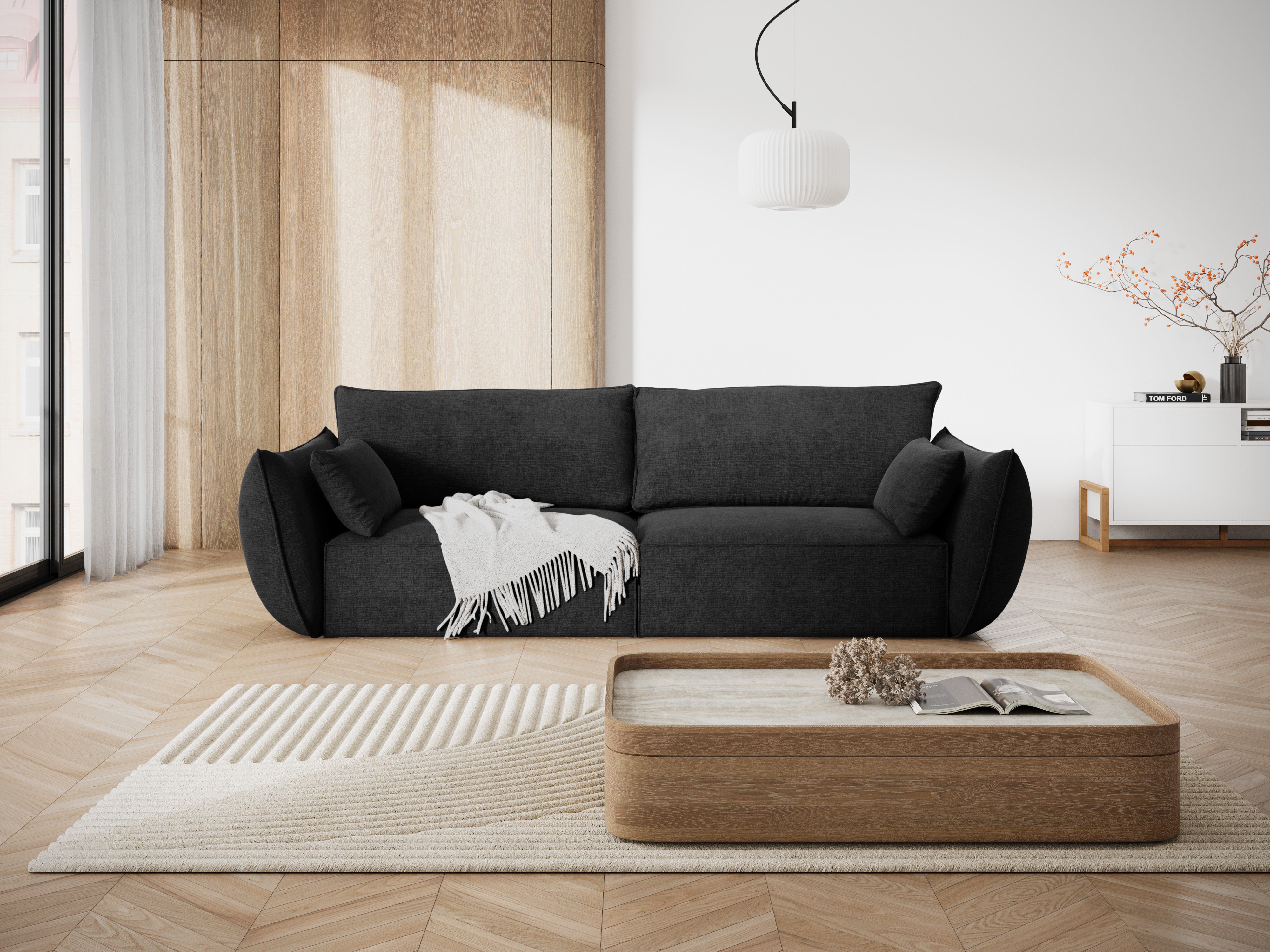 Sofa in the Sielilian Fabric of 3-person Vanda Czarny