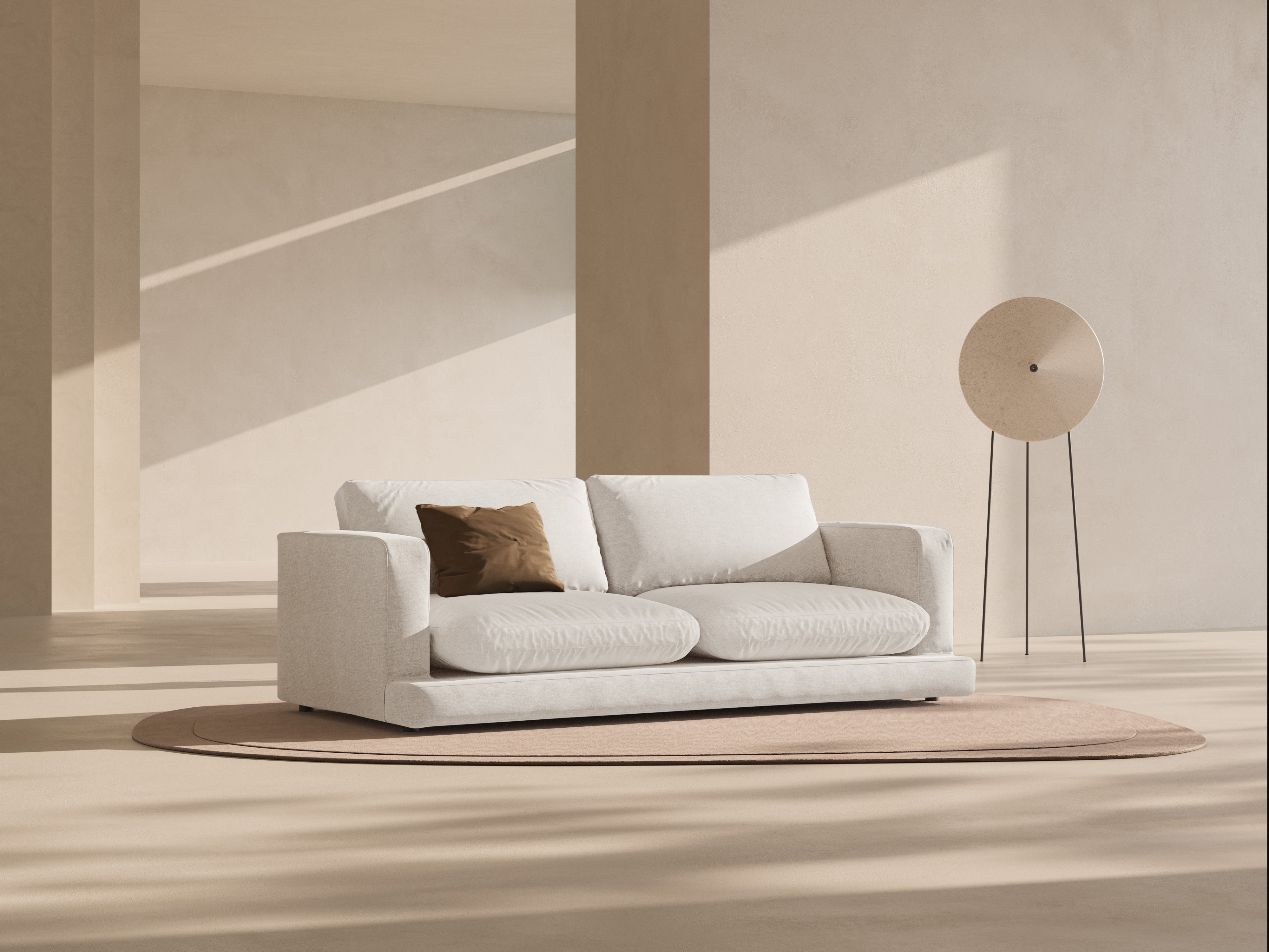 Sofa 3-Sitzer DAPHNE gebrochenes Weiß Chenille