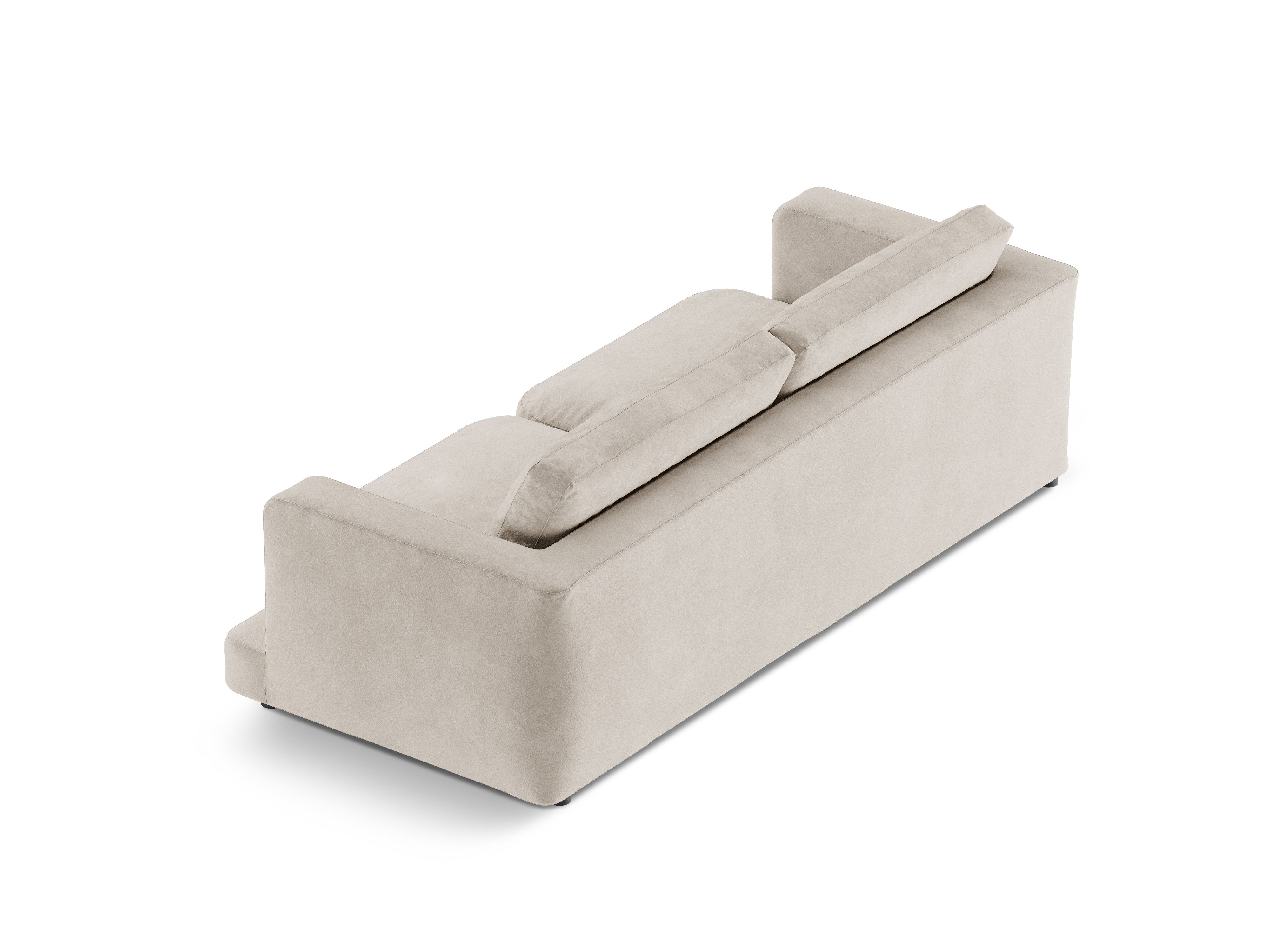Velvet 3-Seater Sofa DAPHNE Light Beige