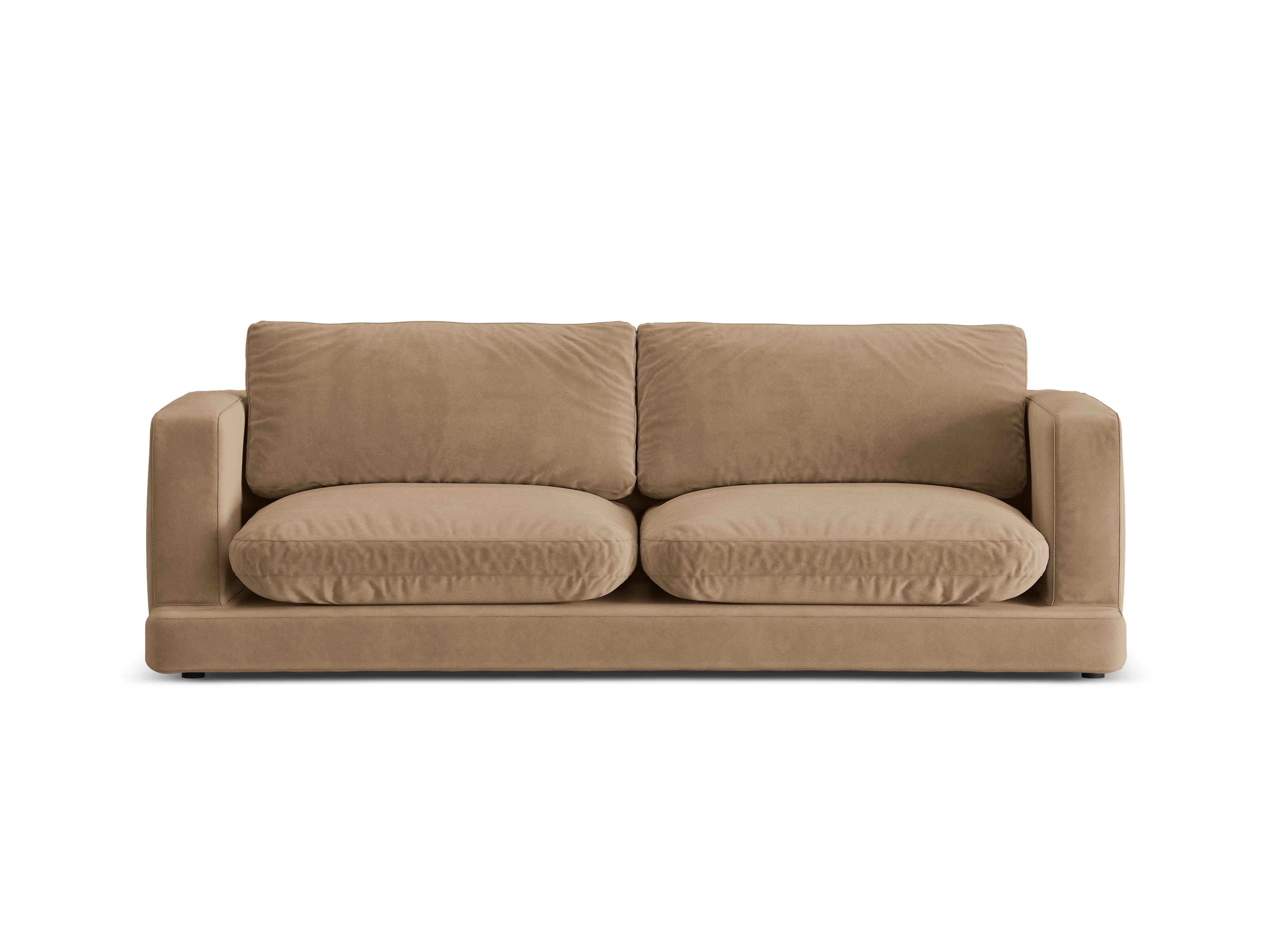 DAPHNE beige velvet 3-seater sofa