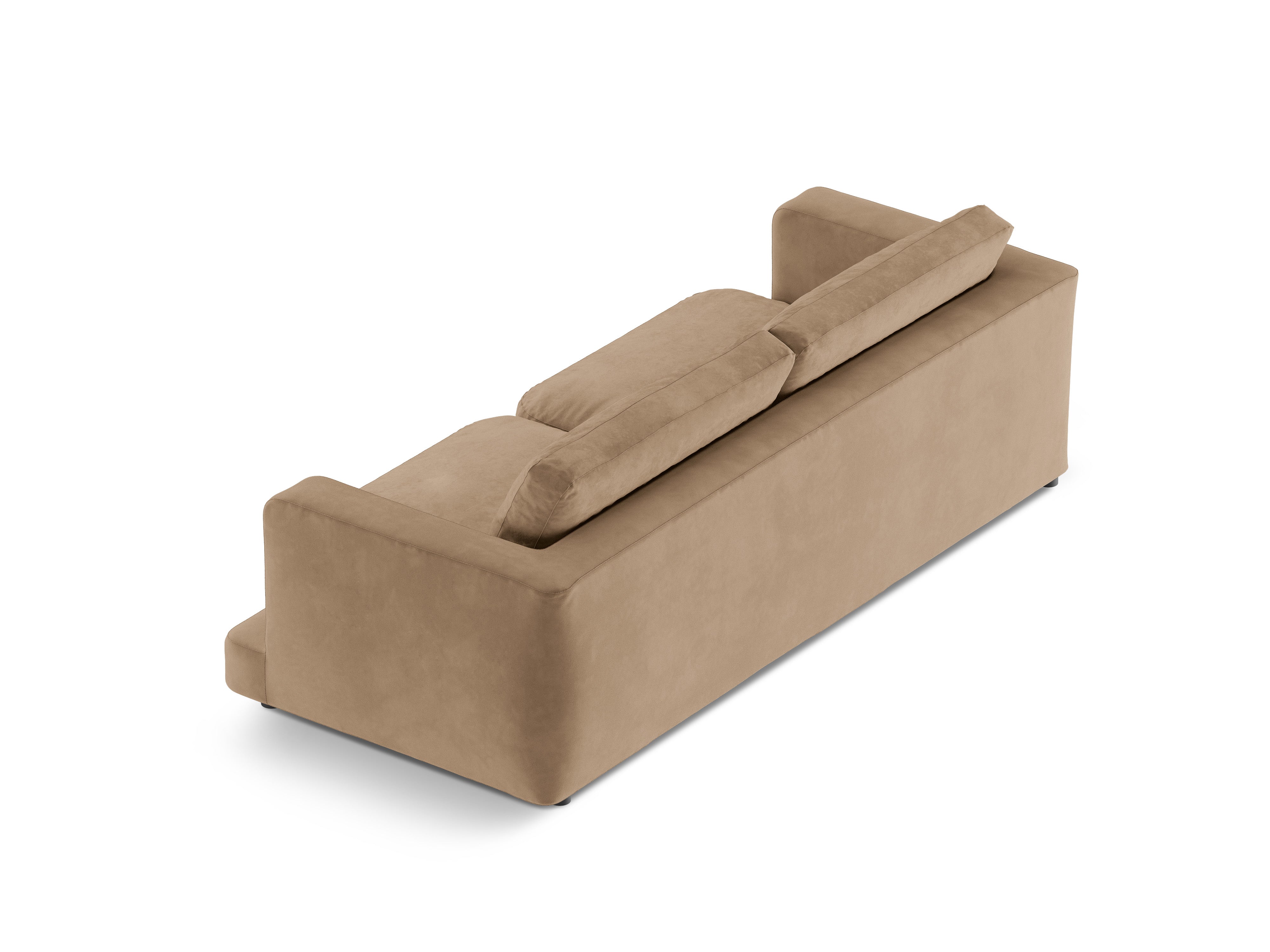 DAPHNE beige velvet 3-seater sofa