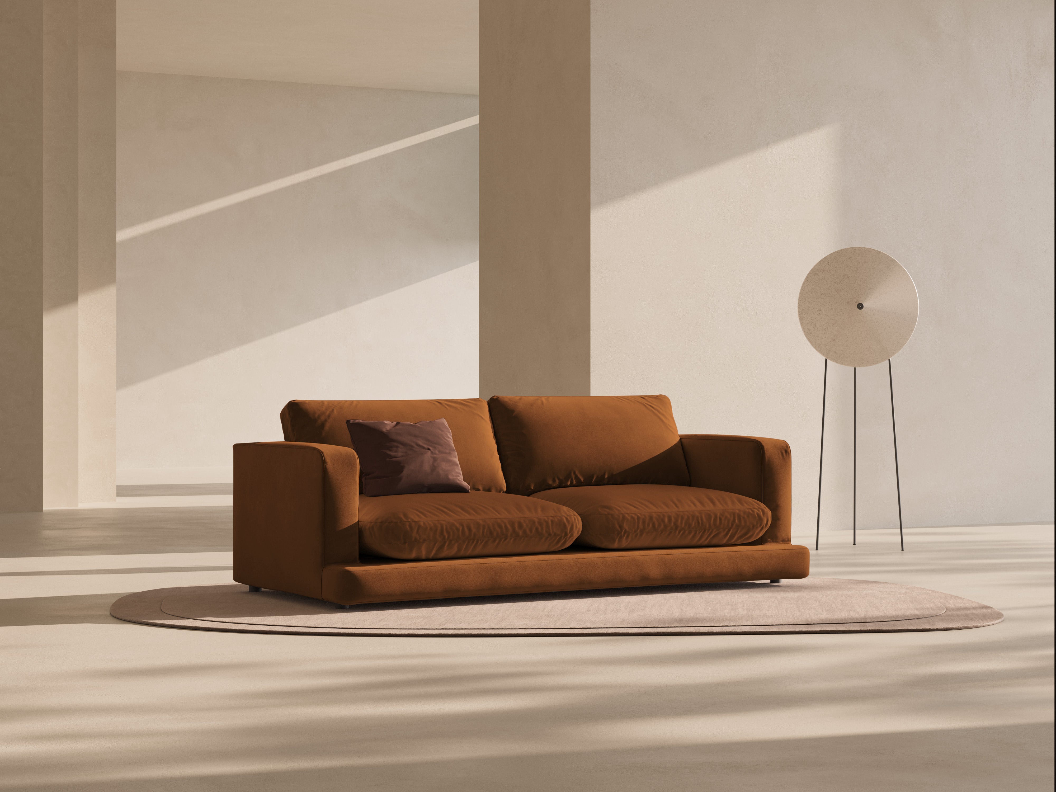 Sofa aus Samt 3-sitzig DAPHNE kupferfarben