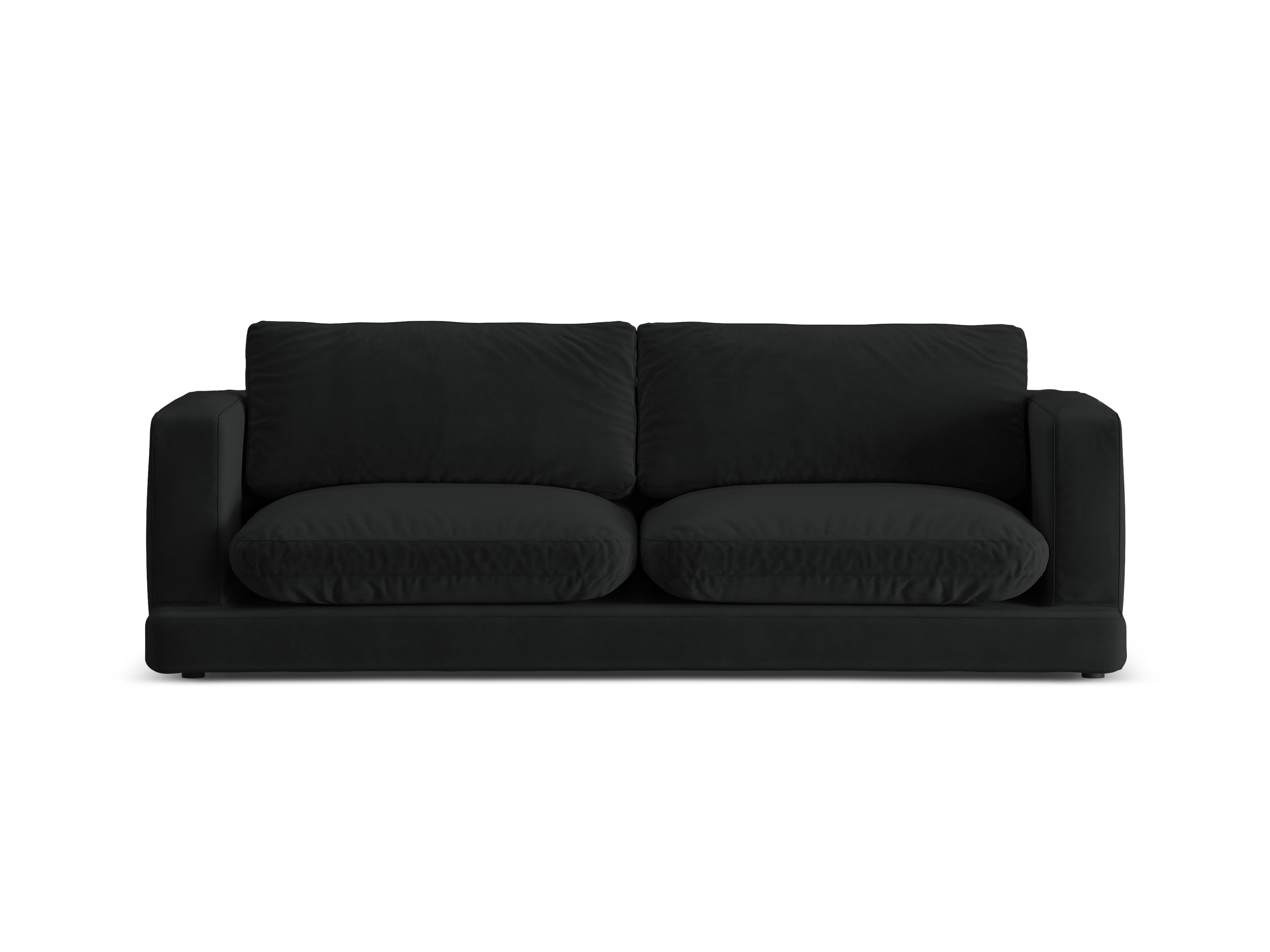 Sofa aus Samt 3-sitzig DAPHNE schwarz