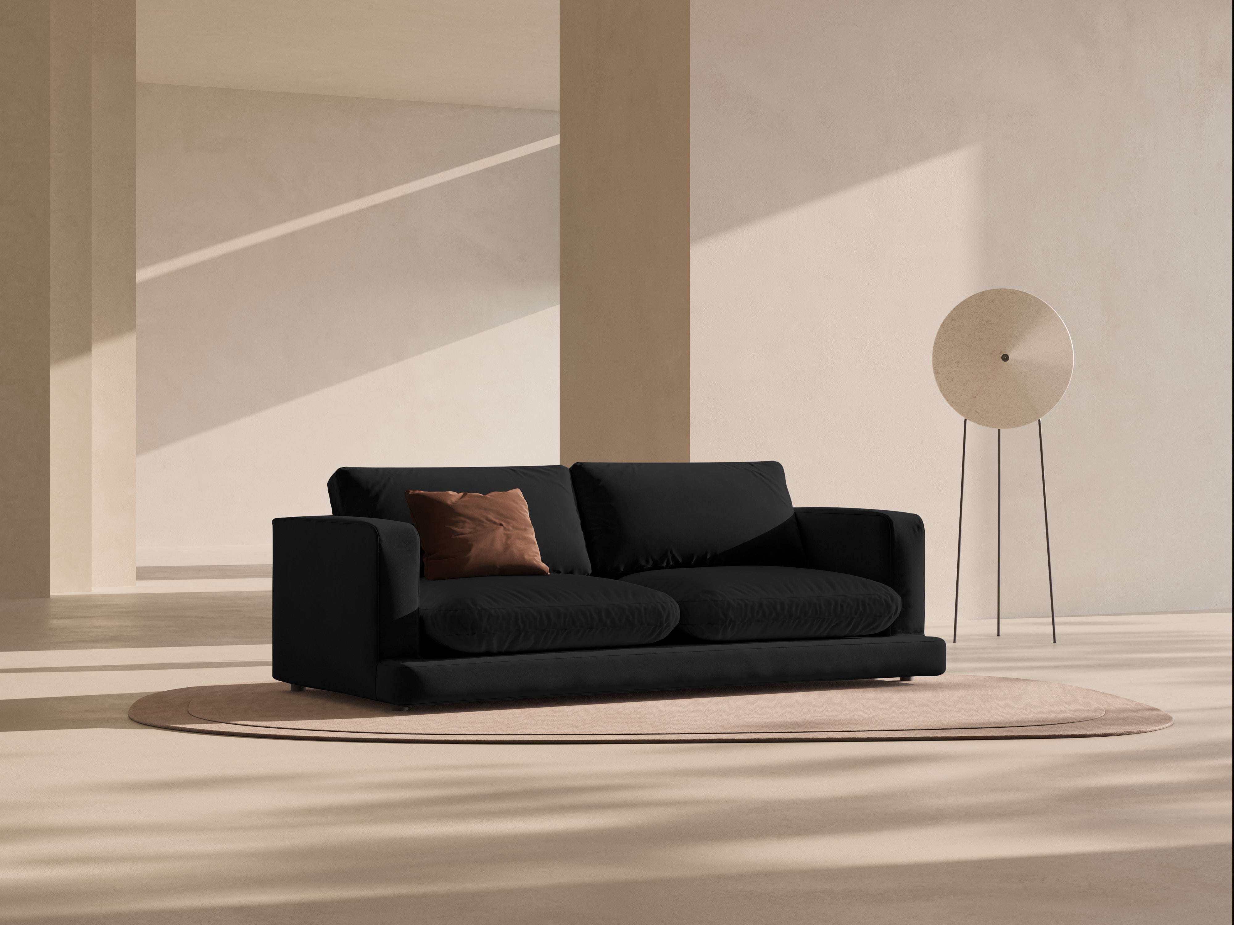 Sofa aus Samt 3-sitzig DAPHNE schwarz