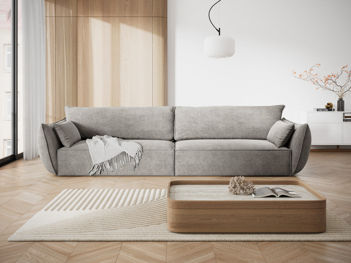 Sofa in the sofa fabric of 4-person Vanda Jasnoszary