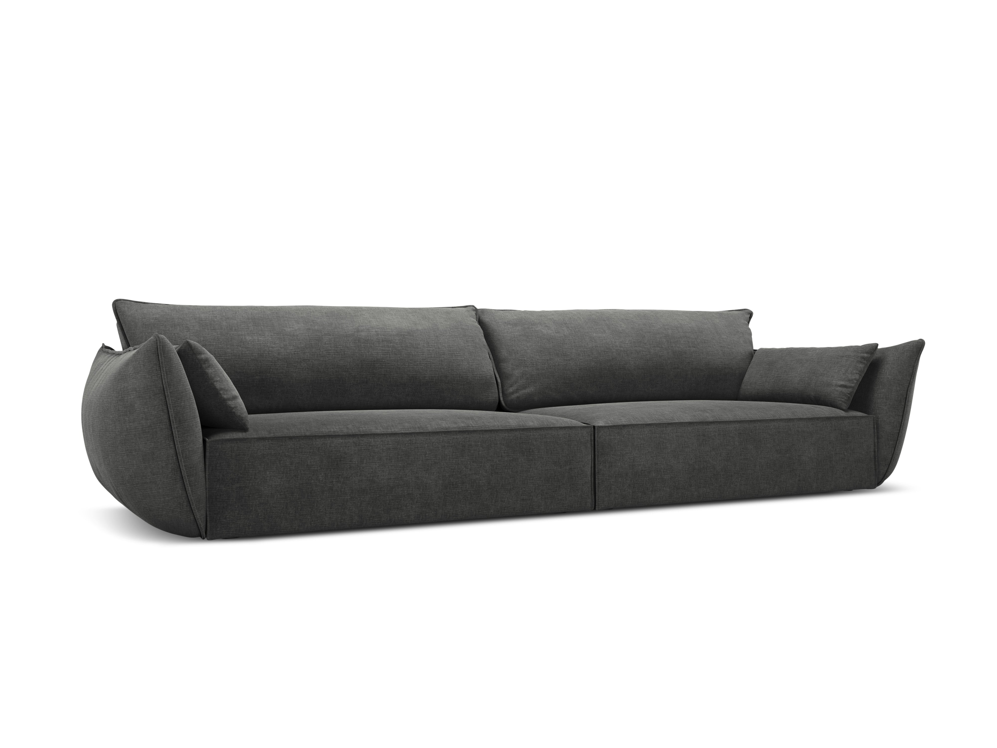 Sofa in the sofa fabric of 4-person Vanda Dark gray