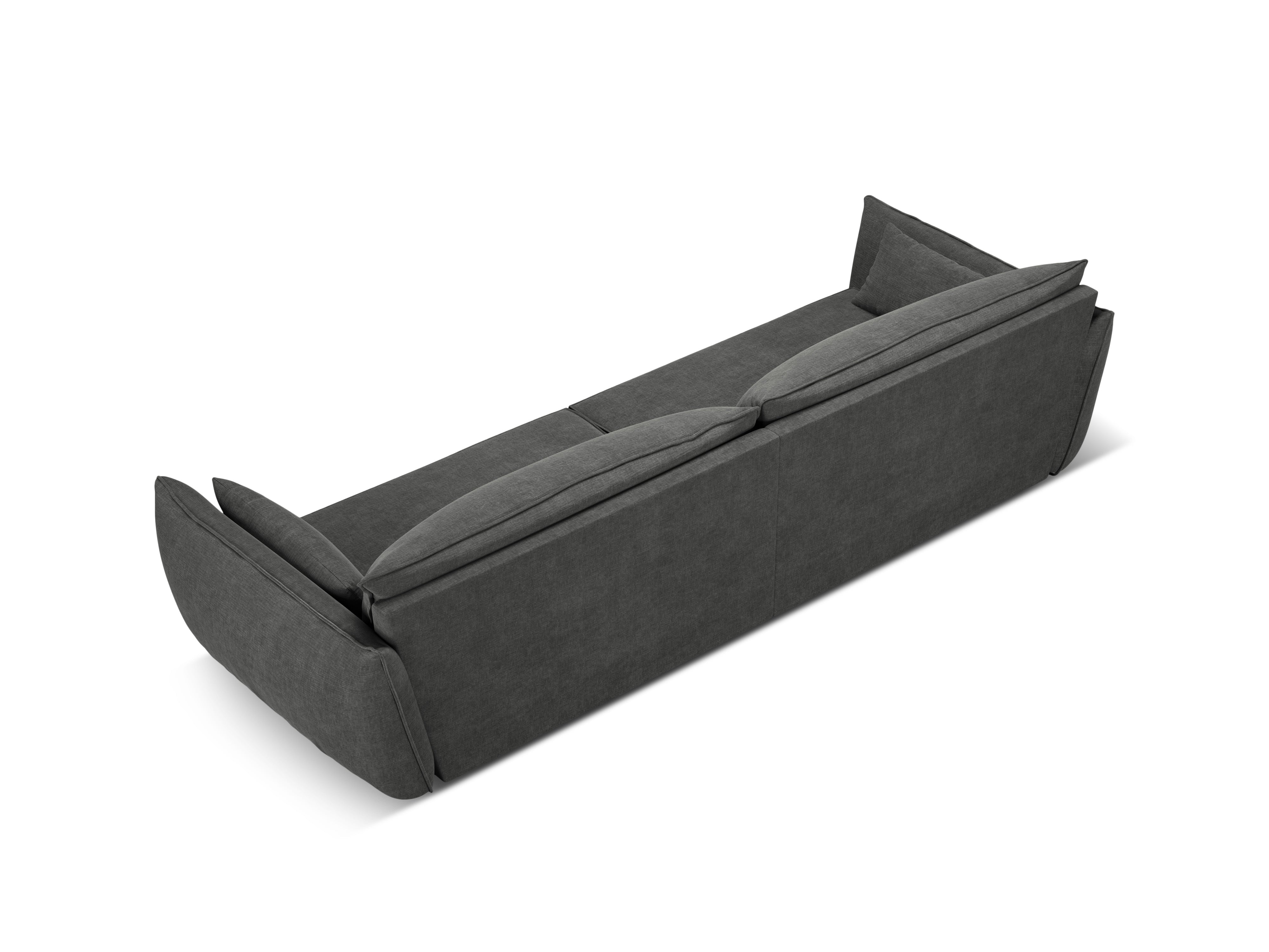 Sofa in the sofa fabric of 4-person Vanda Dark gray