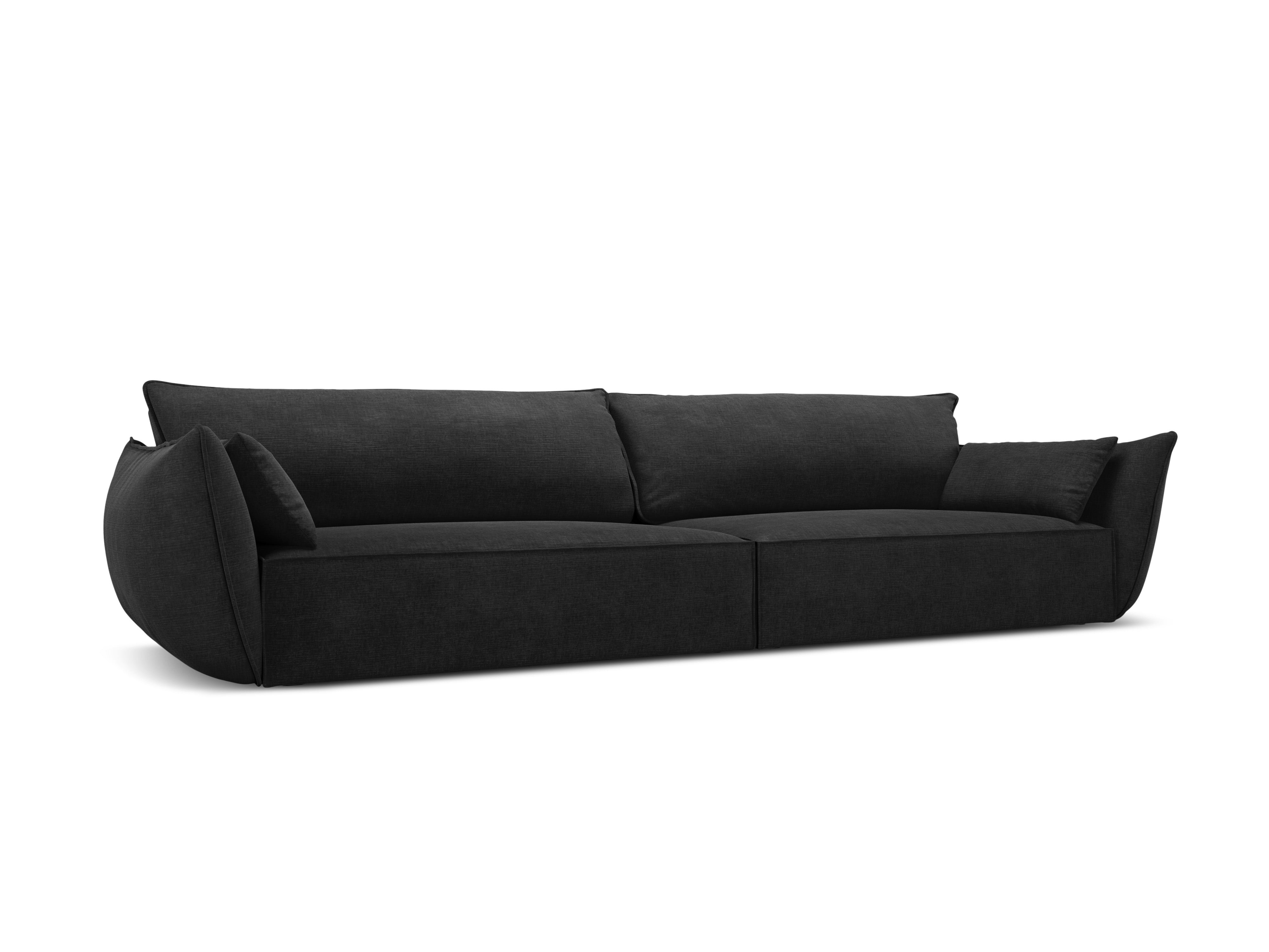 Sofa in the sofa fabric of 4-seater Vanda Czarny