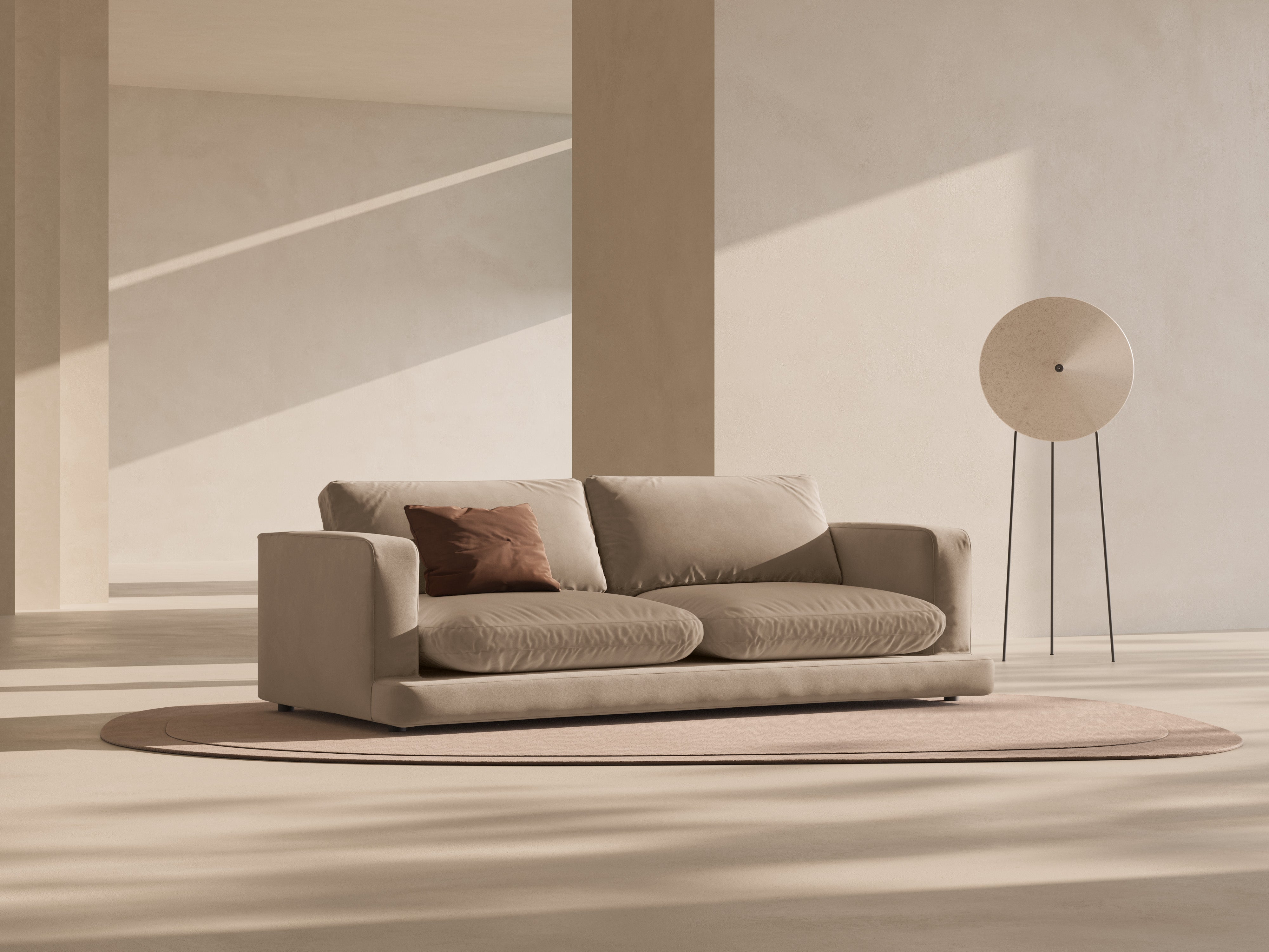 Sofa aus Samt für 4 Personen DAPHNE beige