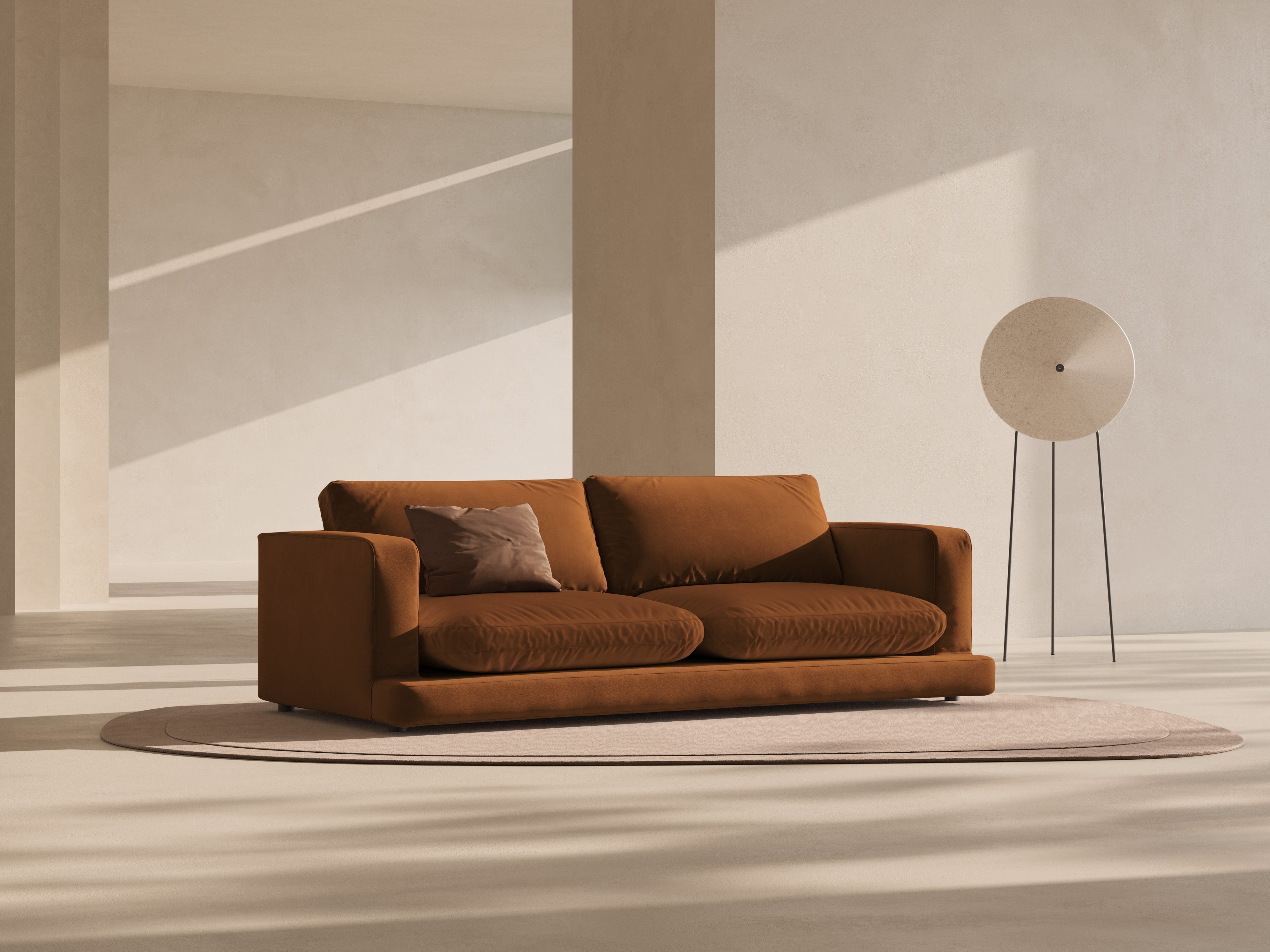 Sofa aus Samt für 4 Personen DAPHNE kupferfarben
