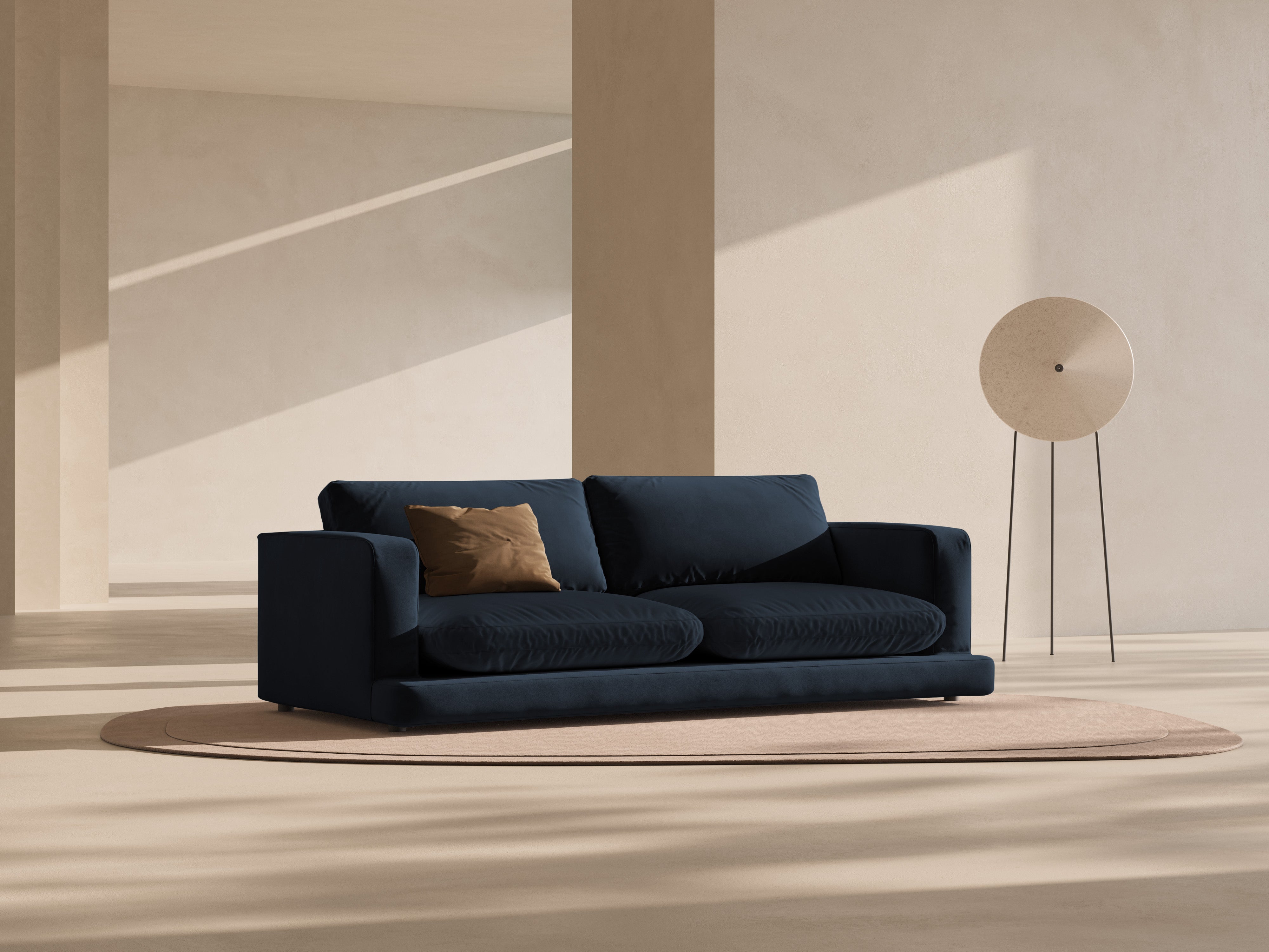 Samtsofa für 4 Personen DAPHNE in Marineblau