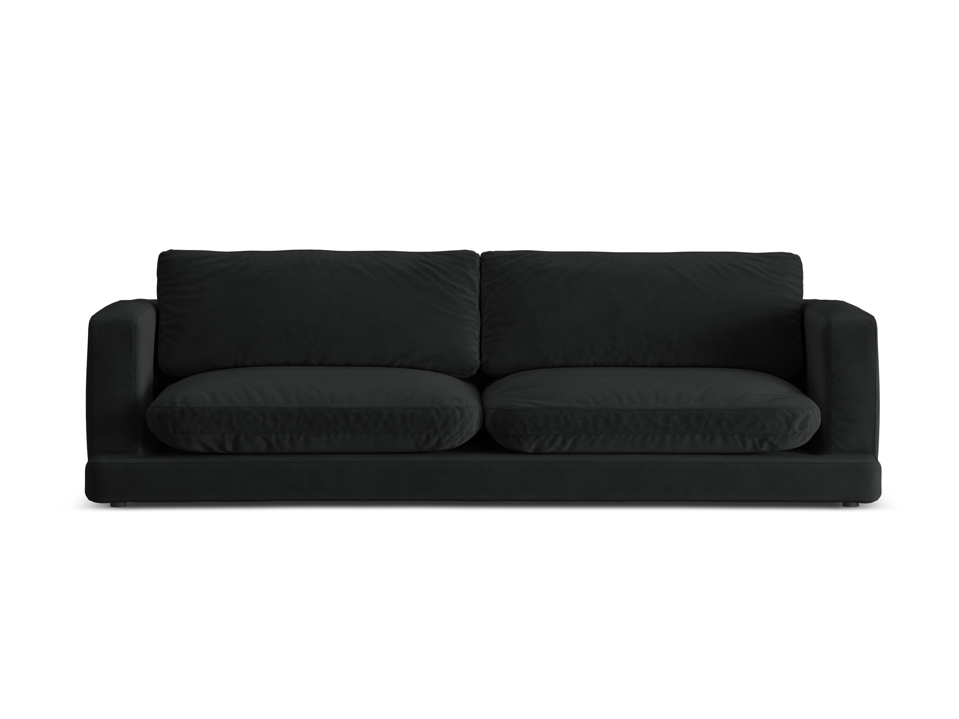 Sofa aus Samt für 4 Personen DAPHNE schwarz